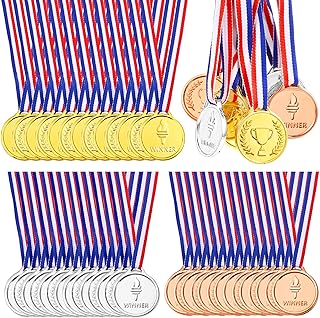 Pllieay Winner Medals Gold Silver and Bronze Medals for Party Decoration and Awards