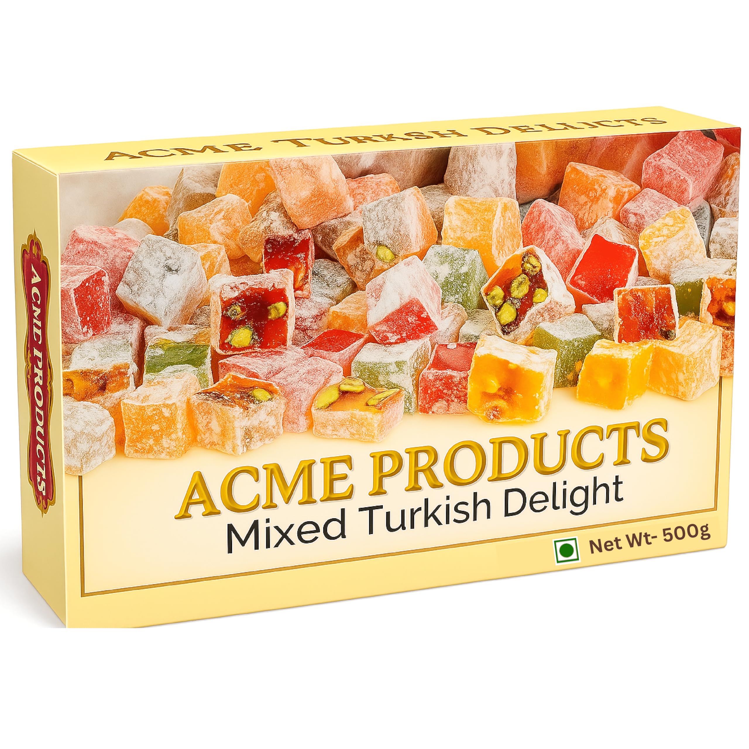 Acme Products Assorted Turkish Delight 500g | Rose, Lemon, Blueberry Pistachio, Pomegranate Pistachio, Almond Lemon, Orange Cashew | Premium Diwali Sweet Gift Box Mithai Hamper-image-29
