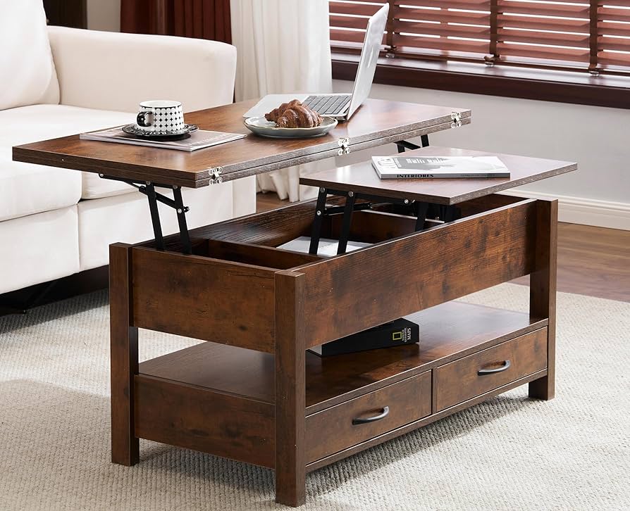 美品 OSJ オーエスジェイ 昇降センターテーブル　収納付き　幅100cm Amazon｜オーエスジェイ(OSJ)昇降センターテーブル(大) 収納型