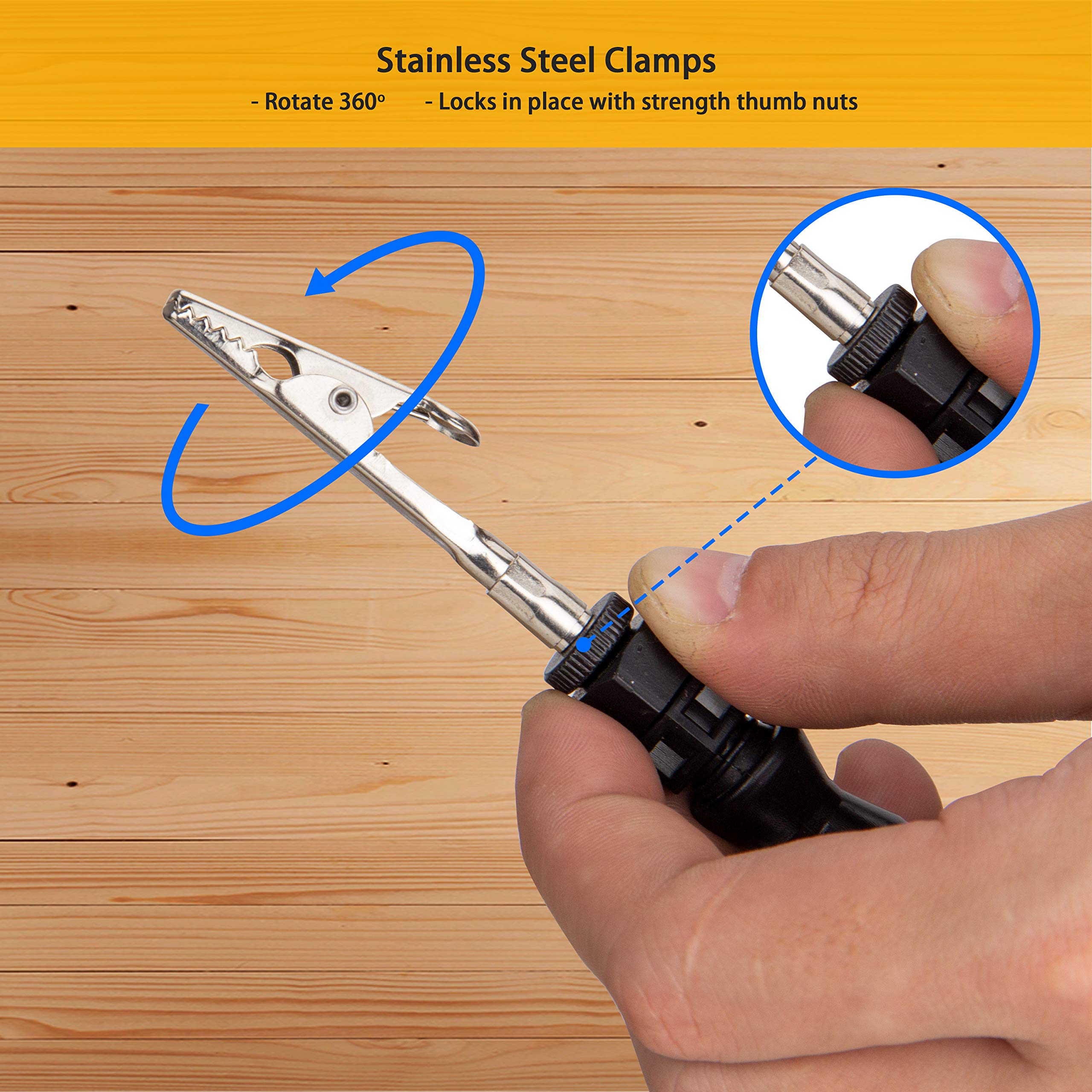 KOTTO Helping Hands Saldering, Terza mano Saldatore Strumento PCB Holder Quattro Bracci Aiutare Mani Artigianato Gioielli Hobby Officina Aiuto Stazione di Aiuto Antiscivolo Acciaio Base Pesata