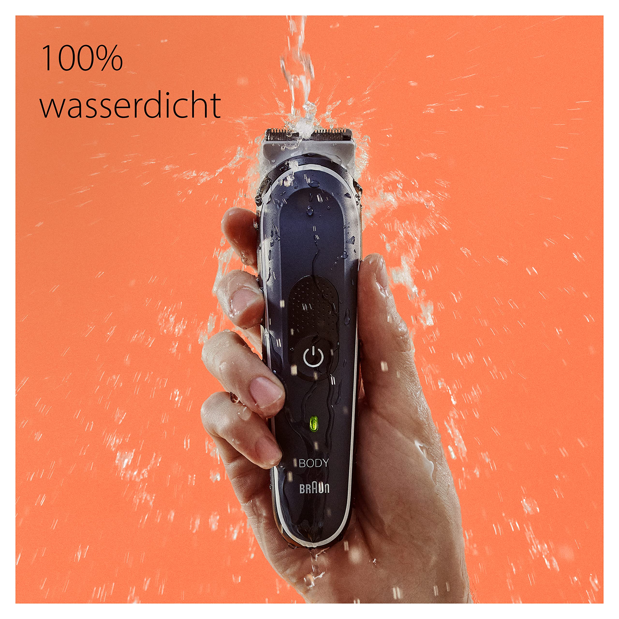 Braun Bodygroomer Series 5 BG5340 Elektrischer Körperrasierer Herren Kabelloser Trimmer Intimbereich Körper 100 Min Akku Wasserdicht Grau