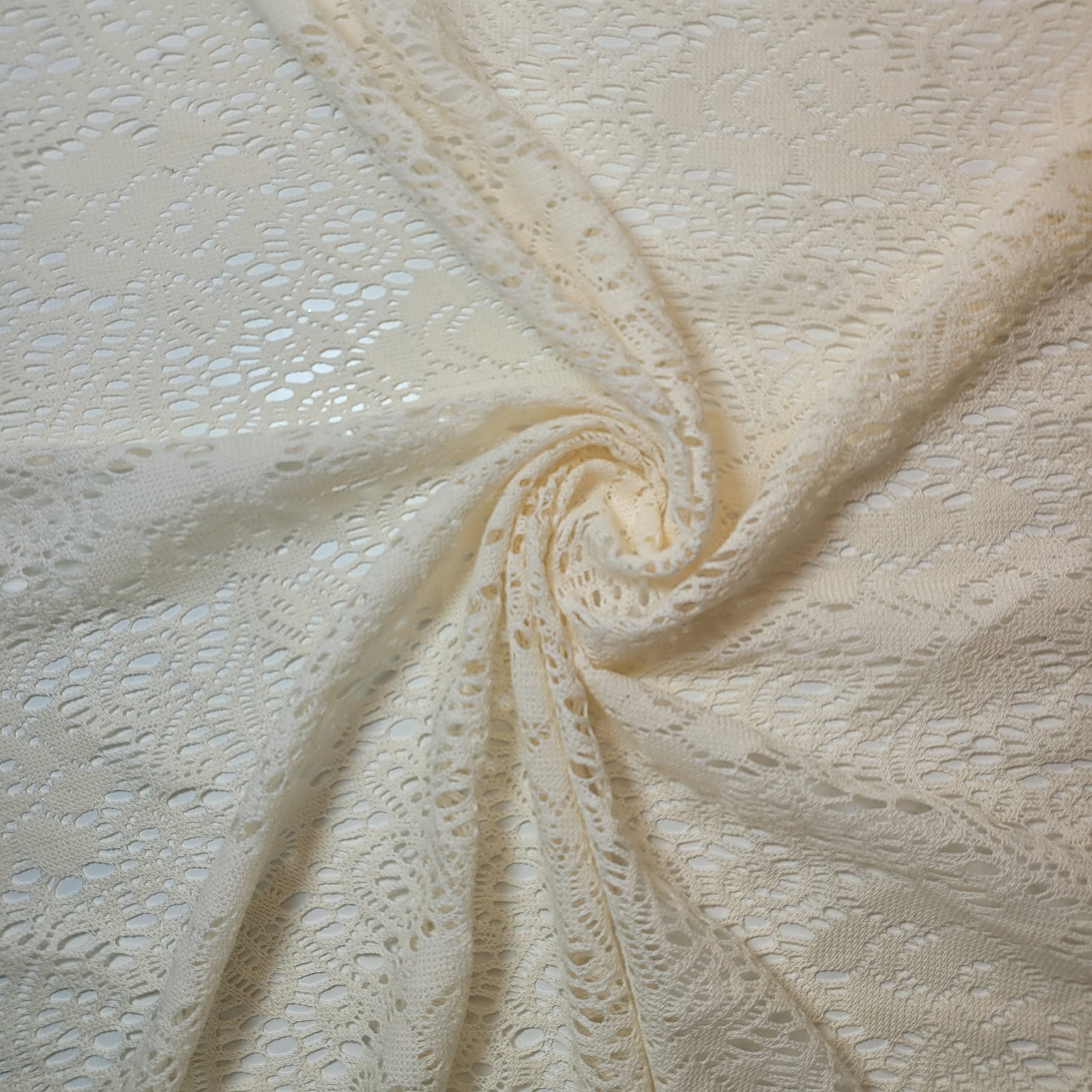 African Vintage Embroidery Bridal Nigerian French Embroidery Corded Budget Guipure Lace Mesh Net Fabric 54" Corded Budget Guipure Lace Mesh Net Fabric 54" (2 METER, Pale Peach Floral) — image 1