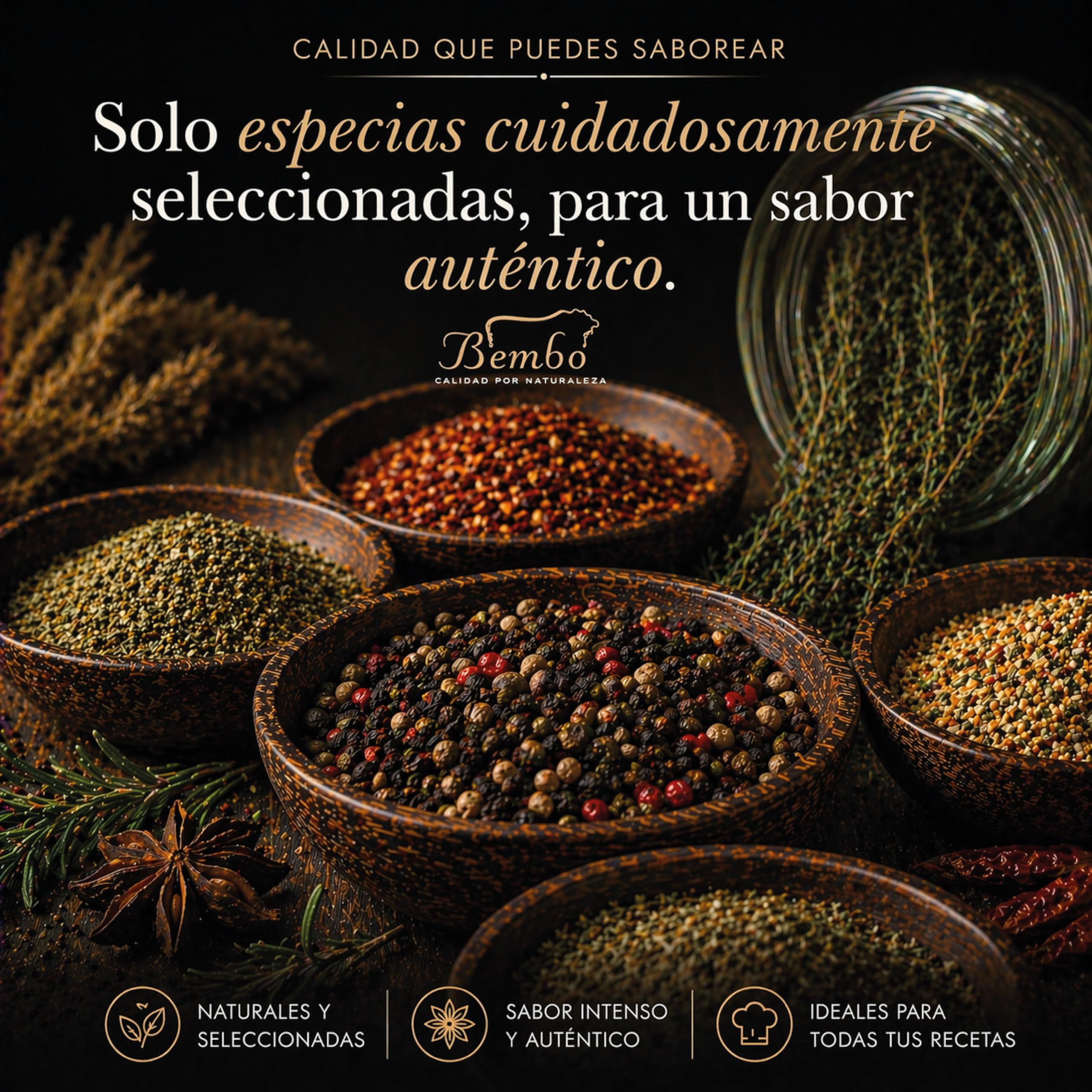 Bembo Set Regalo con 15 Especias del Mundo – Colección de Degustación