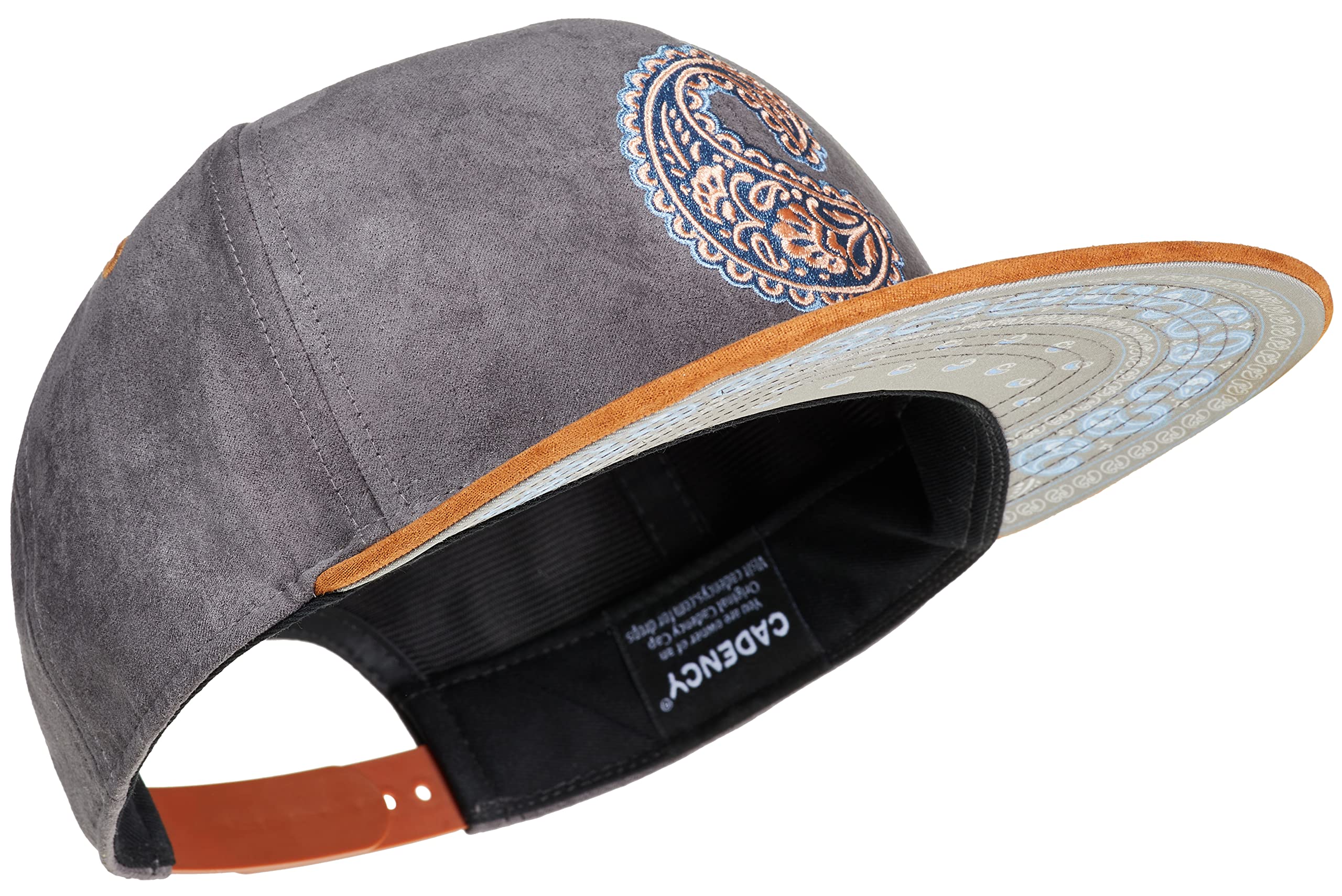 Cadency® Gorra Snapback Paisley, Gris, Unisex, Talla Ajustable, gris