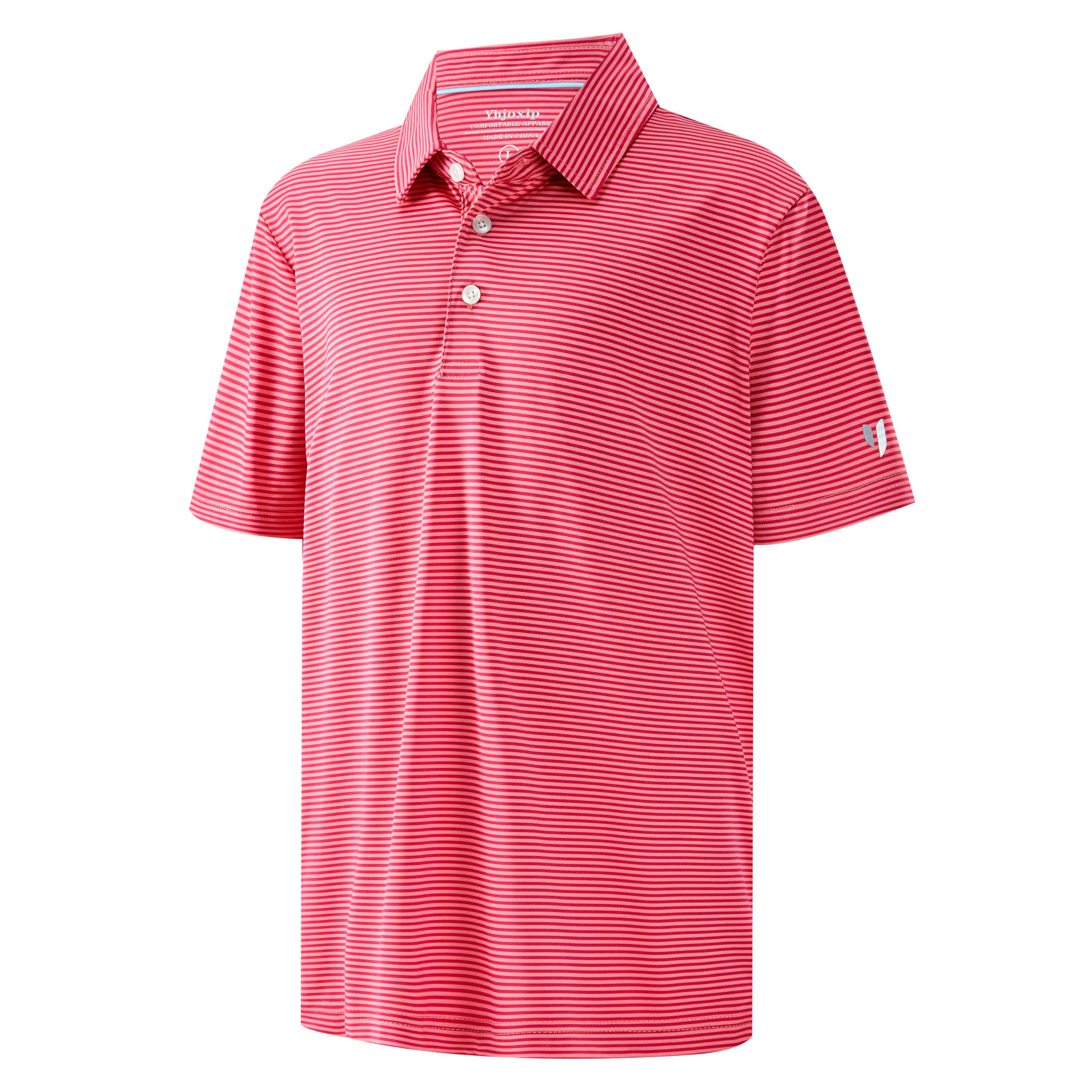 Boys Polo Shirts Short Sleeve Striped Performance Moisture Wicking Dry Fit Golf Shirts for Boys Youth Kids