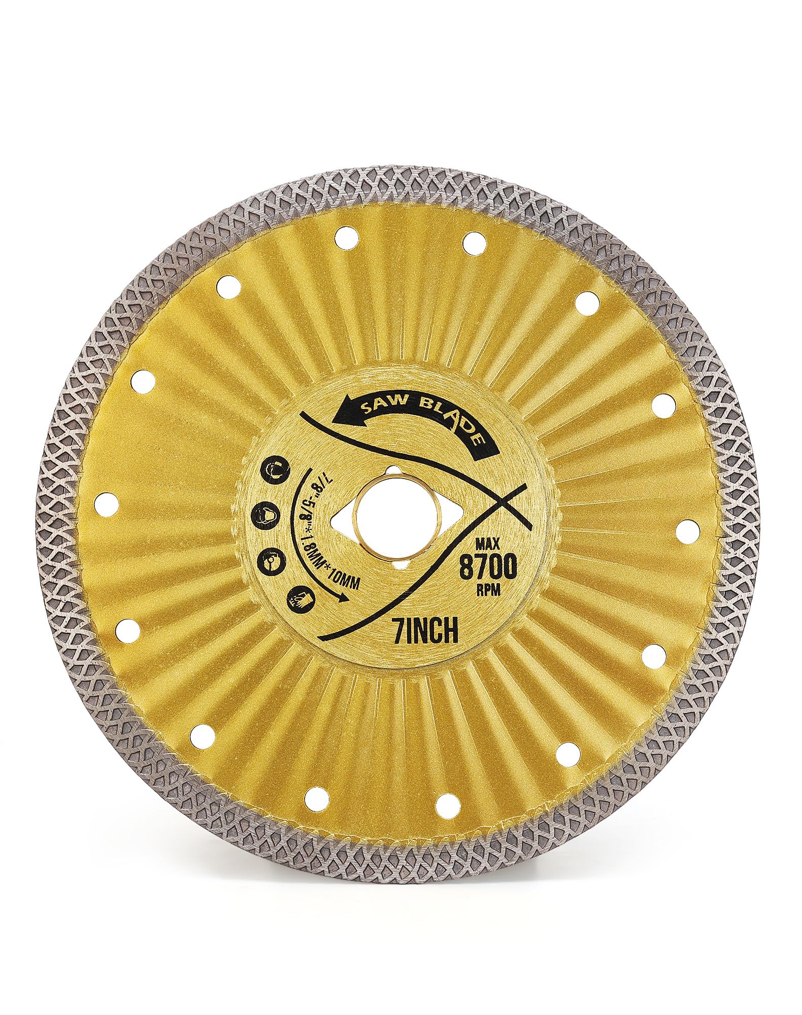 7 inch Tile Blade Super Thin Diamond Porcelain Cutting Blade for Dry or Wet Cutting Tile Granite Marble (1, 7")
