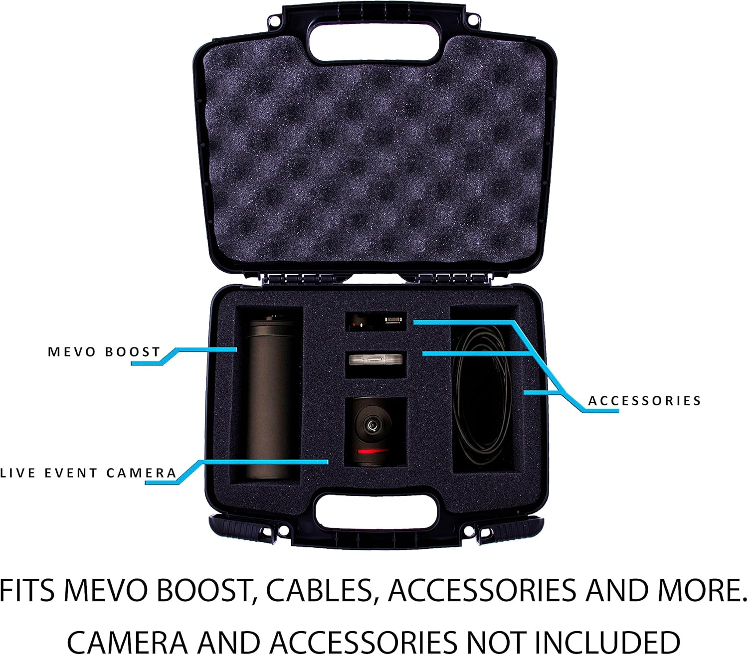 CASEMATIX Camera Case Compatible with Mevo Live Event Camera and Livestream Accessories such as Tripod, Battery Charger and More