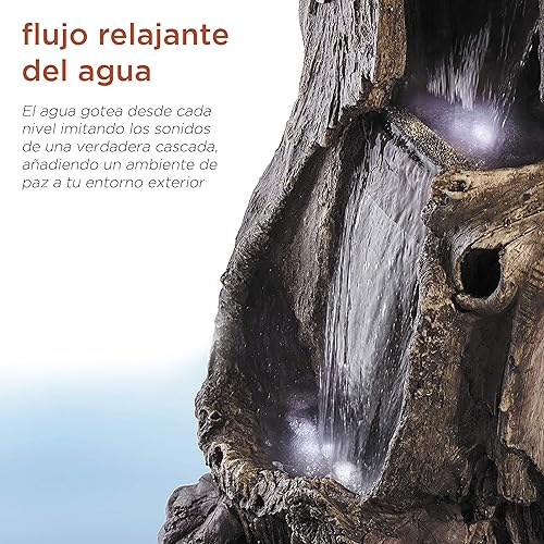 Miniatura 4 de Alpine WIN258Fuente con ledes con motivo de cataratas de selva tropical 41 pulgadas