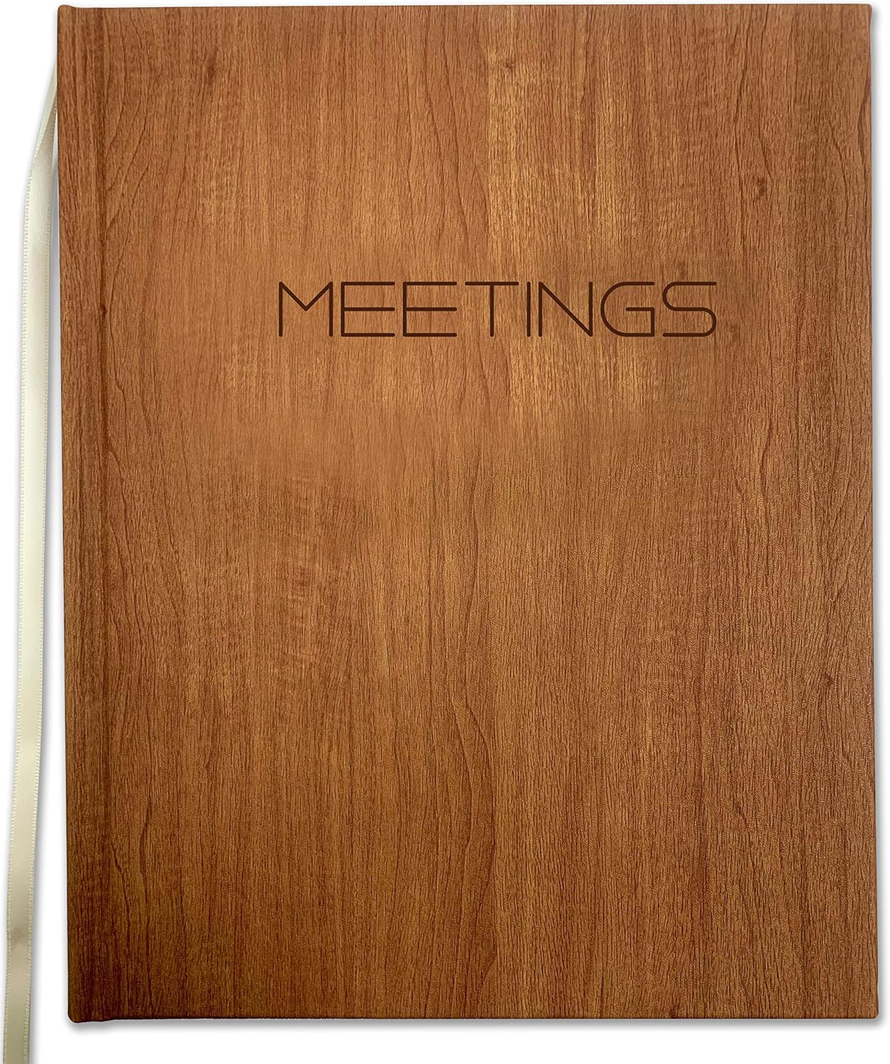 BookFactory Meeting Notebook/Business Meetings Book - Woodgrain, 168 Pages (Ruled Format), 8'' x 10'', Hardbound, Section Sewn (MX) (Made in USA)