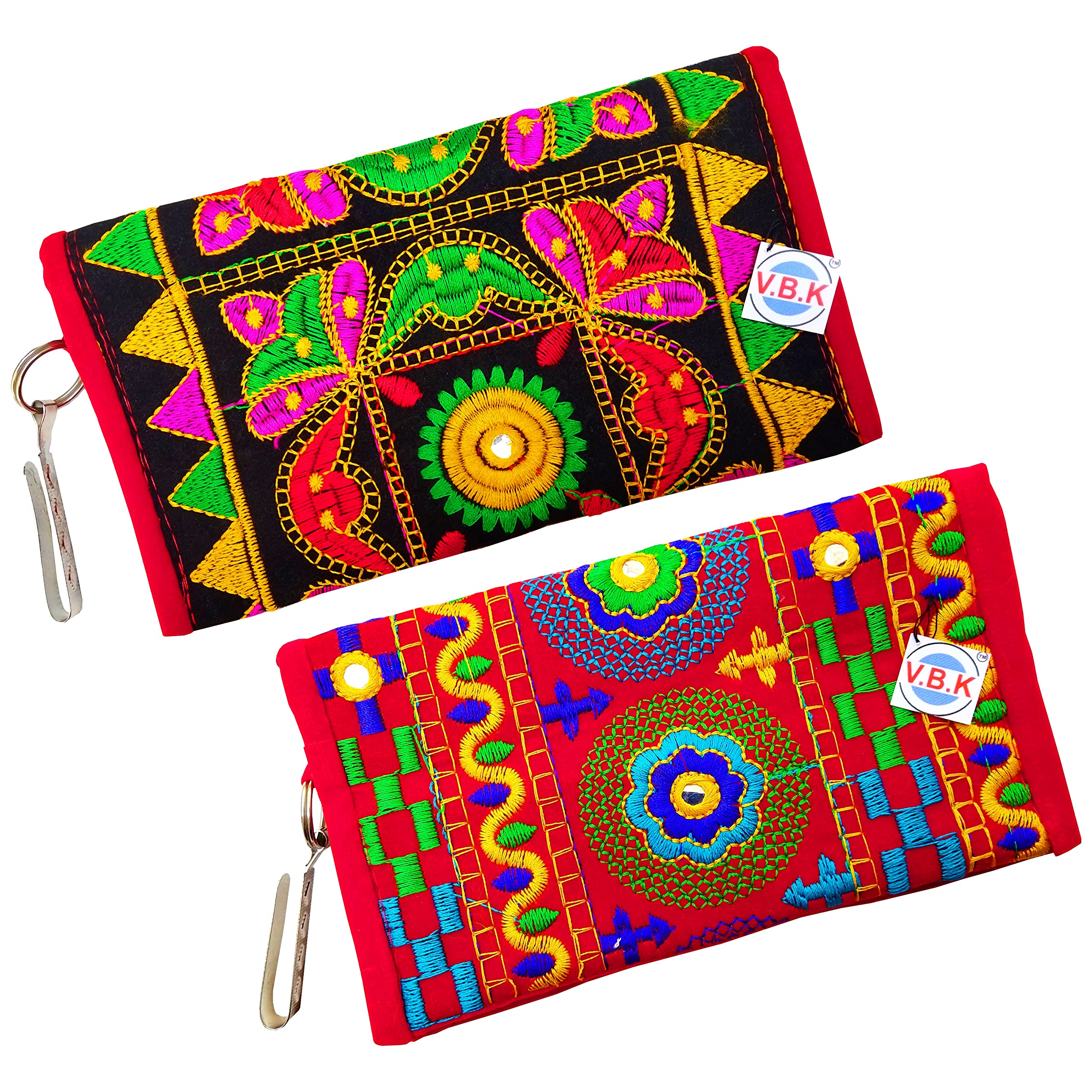Ladies Embroidered Multi Purpose Ladies Hand Purse (Clutch), Pack Of 2-image-37