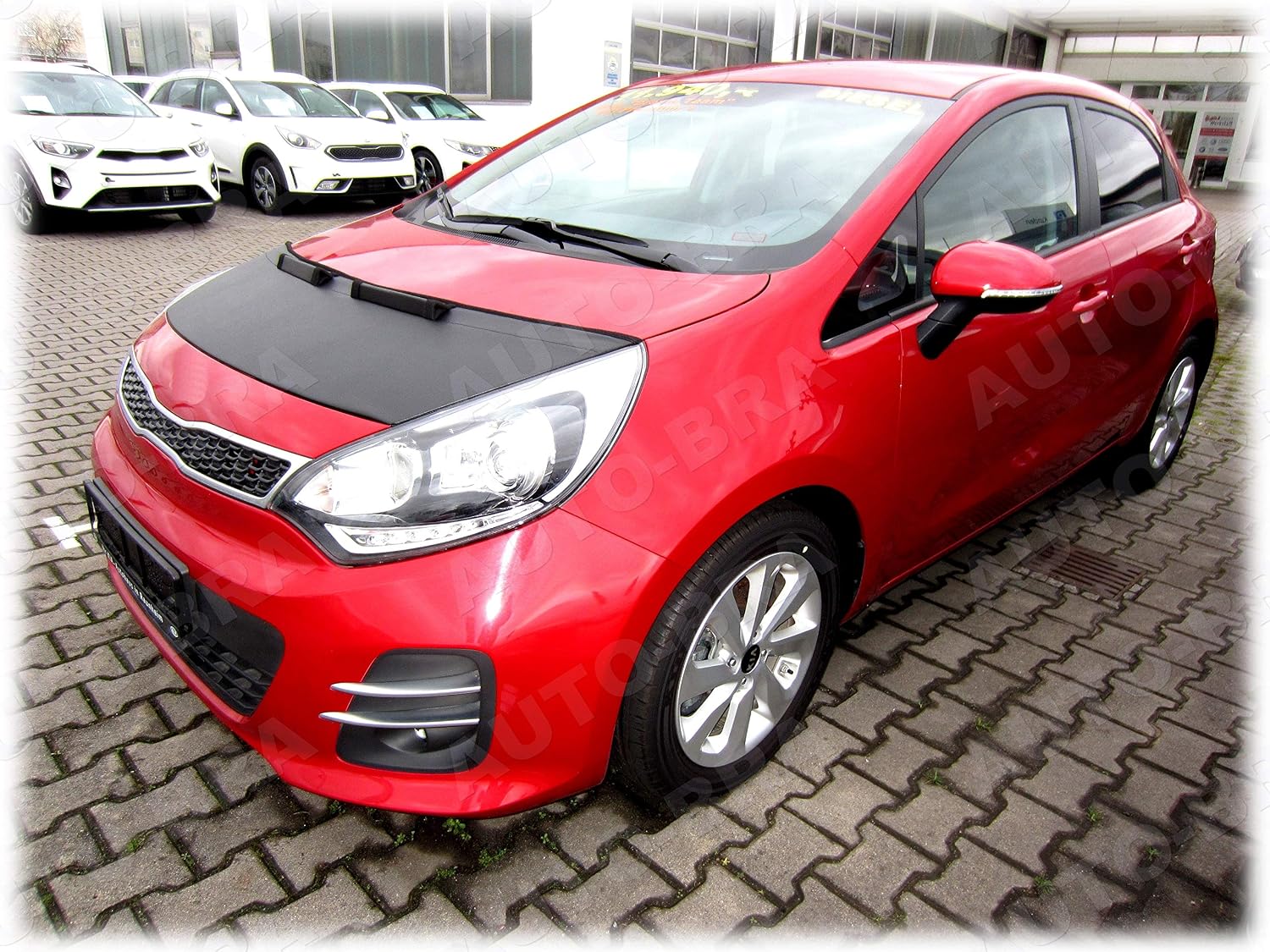 AB3-00075 Custom CAR Hood Bra Compatible with Kia Rio 2011-2017 Front End Nose Mask Bonnet Bra STONEGUARD Protector Tuning