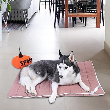 Cotton Quilted Rectangle Cat Dog Pet Bed Mattress | Foldable Padded Pet Mat| Light Weighted Mattress_Mauve