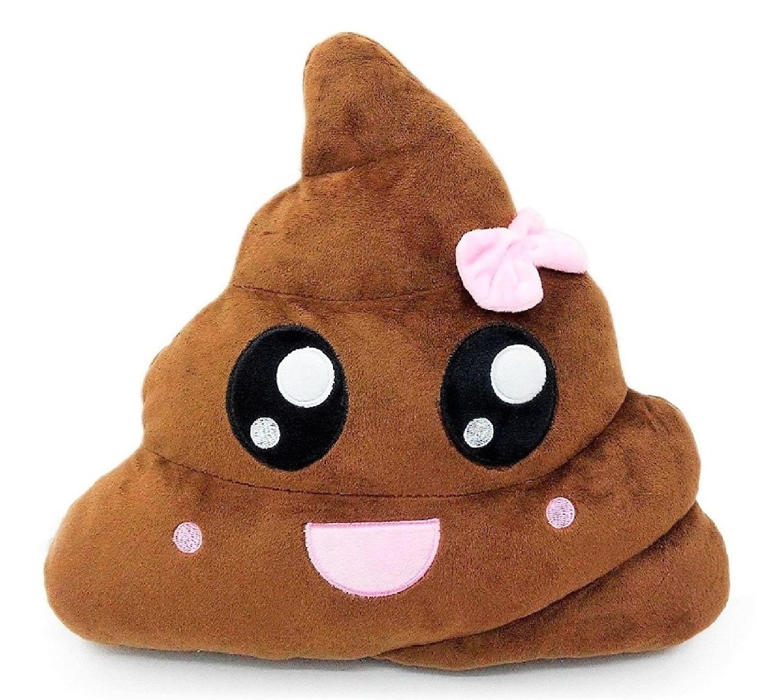 AMOCHY QSHOP Q's 11x12 Poop Poo Emoji Emoticon Cushion Pillow Brown Stuffed (Pink)