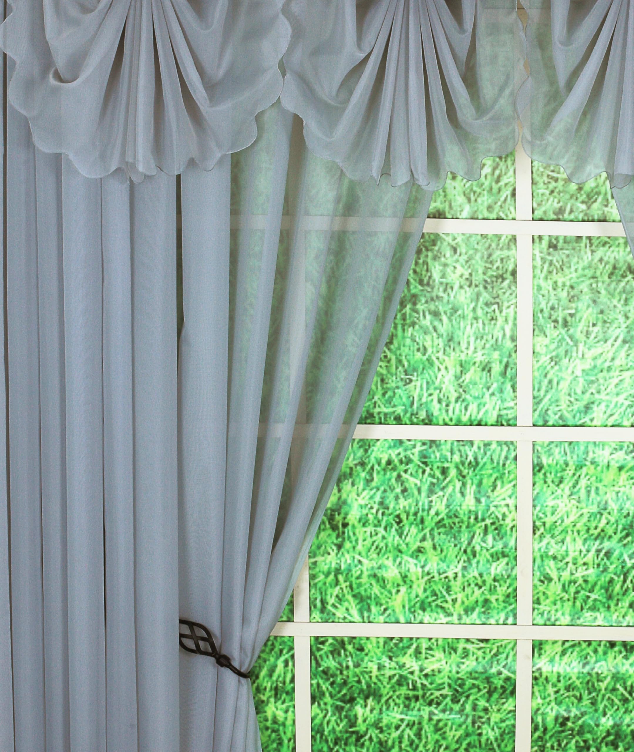 Cortinas translúcidas tipo panel de gasa gris de 60 x 63 pulgadas Emelia