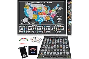 50 States Travel Scratch Off Map and 63 National Parks Scratch Poster Gift
