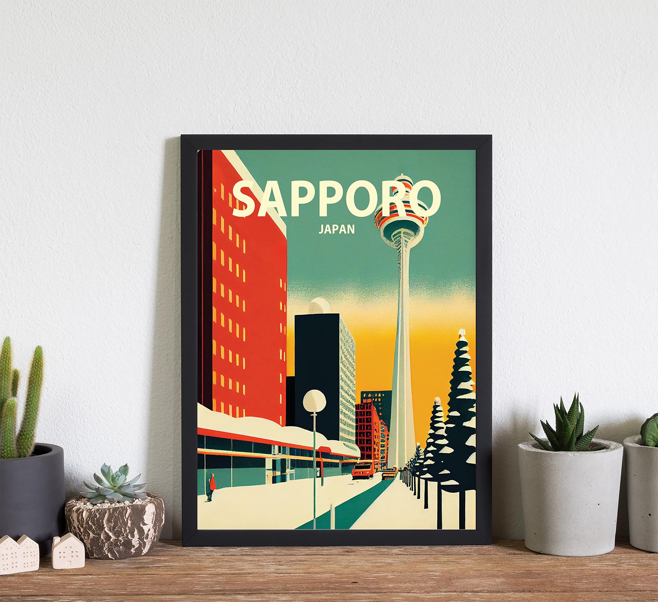 Amazon.com: Sapporo City Retro Art Print Poster, Japan Wall Art