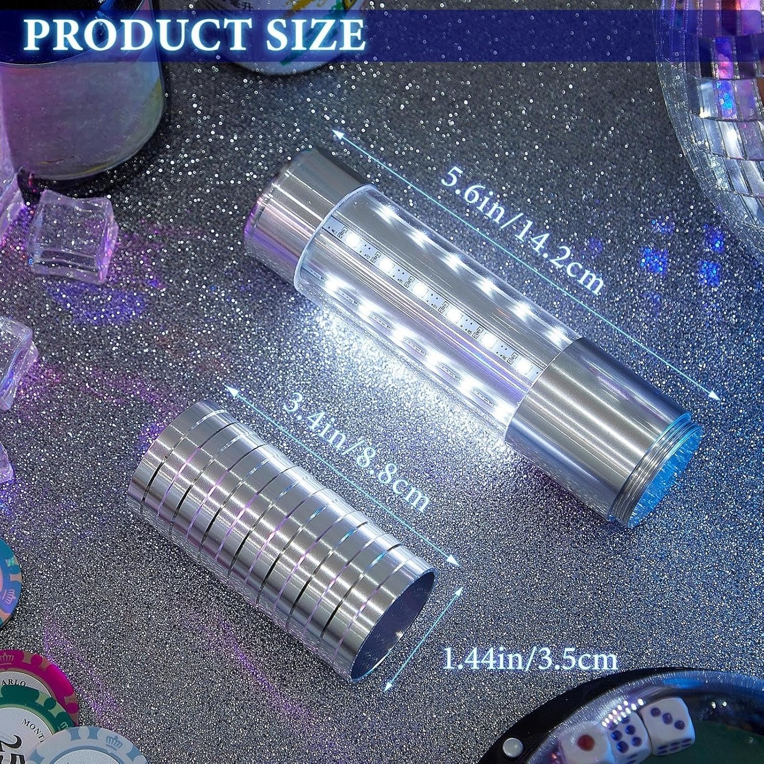 civaner 4 pcs upgrade bottle service lights led strobe baton bottle girl lights rechargeable handheld flashing club signs for birthday wedding party (silver white light) silver white light 4