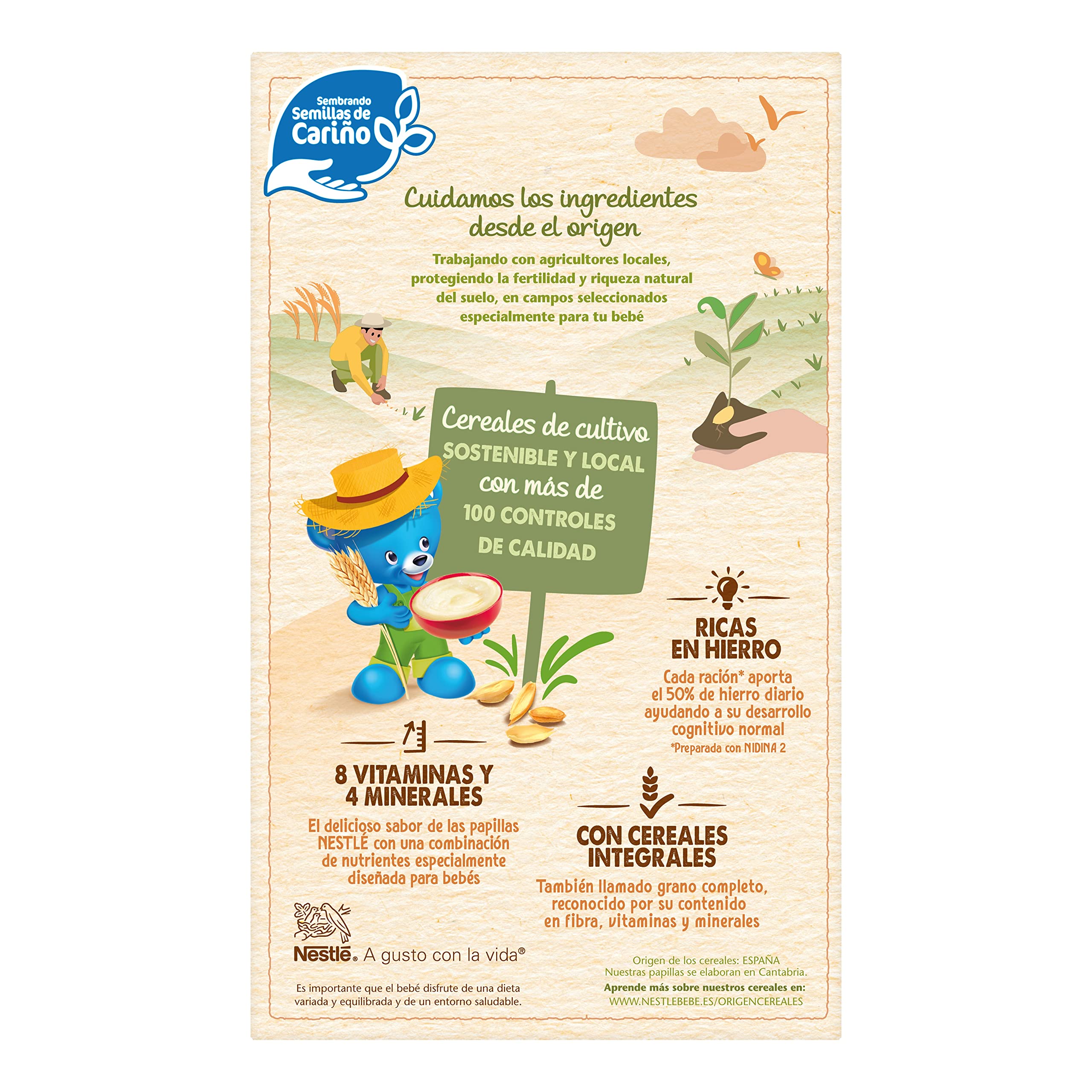 Nestle Papilla 8 Cereales con Miel, 6 Paquetes de 475g (Total 2.85 Kg)