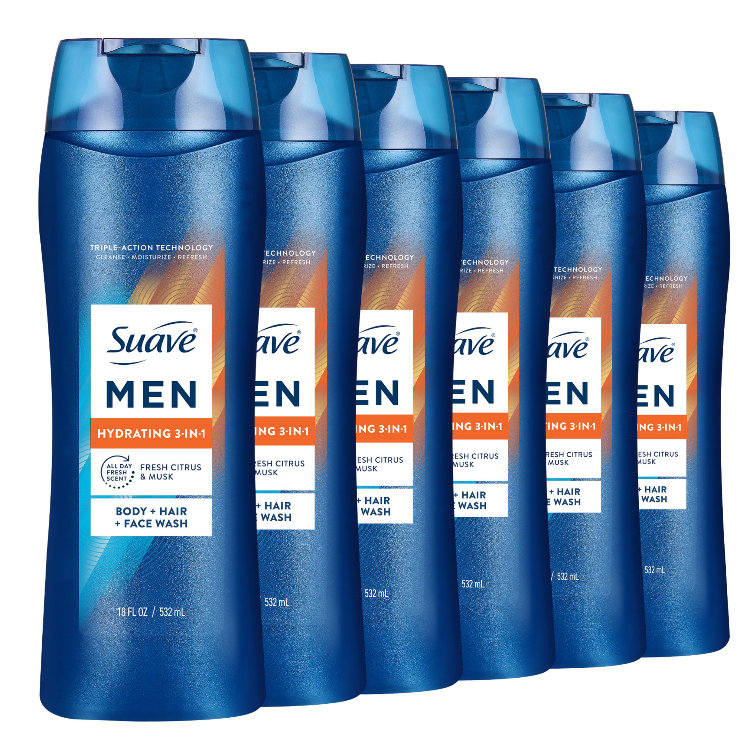 Suave Men Hydrating 3-in-1 Body + Hair + Face Wash