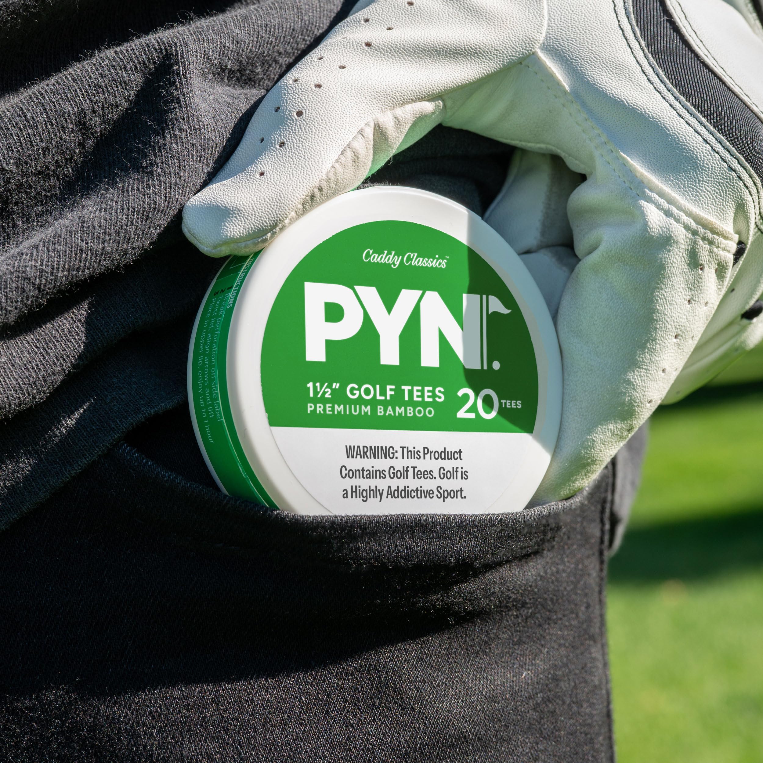 Caddy Classics PYN Golf-Tees – 3,8 cm Bambus-Golf-Tees – 20 Stück für Par 3 Löcher