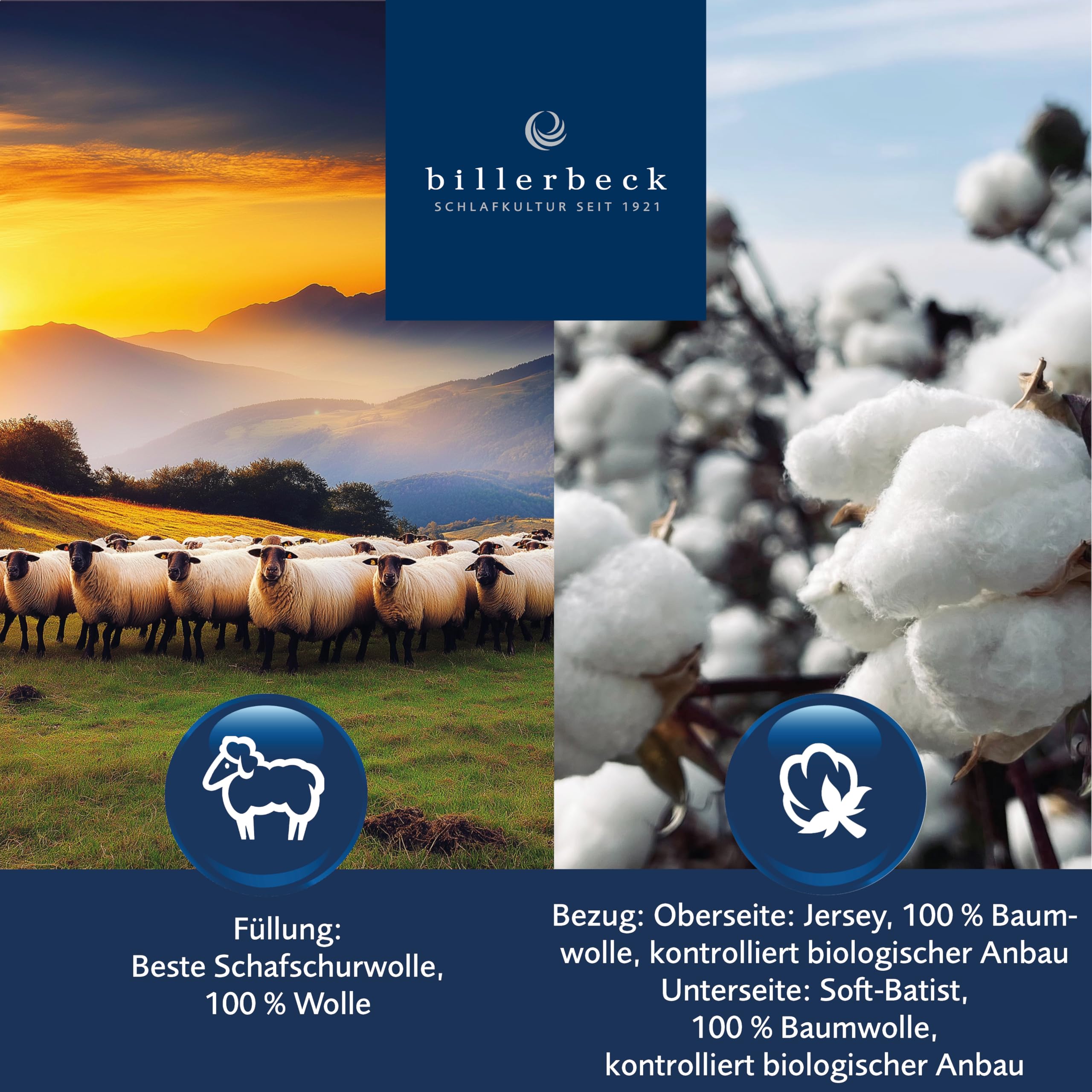 billerbeck Topper COSIDORM Nature – 90 x 200 cm – nakładka na materac – ochraniacz na materac i łóżko kontynentalne – reguluje wilgotność
