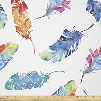 Vista 375 de Ambesonne Tela de Fiesta Popstar por Yarda, Estilo de Dibujos Animados Garabatos Dibujados a Mano Tema Musical Impresión de Arte Lineal, Tela