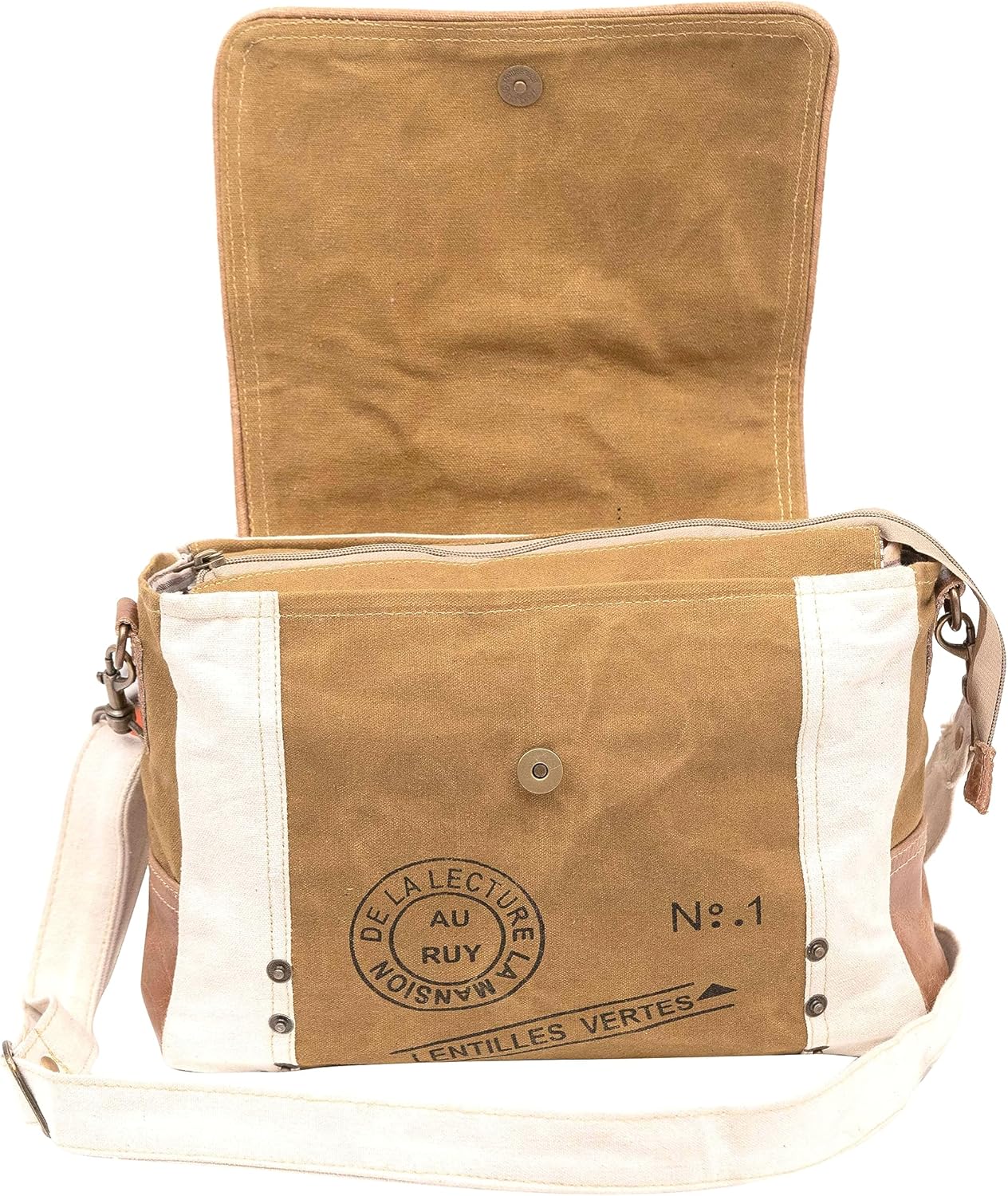 Shy Shy Leather Star Shoulder Bag, Adjustable Handle, Canvas Crossbody Bag