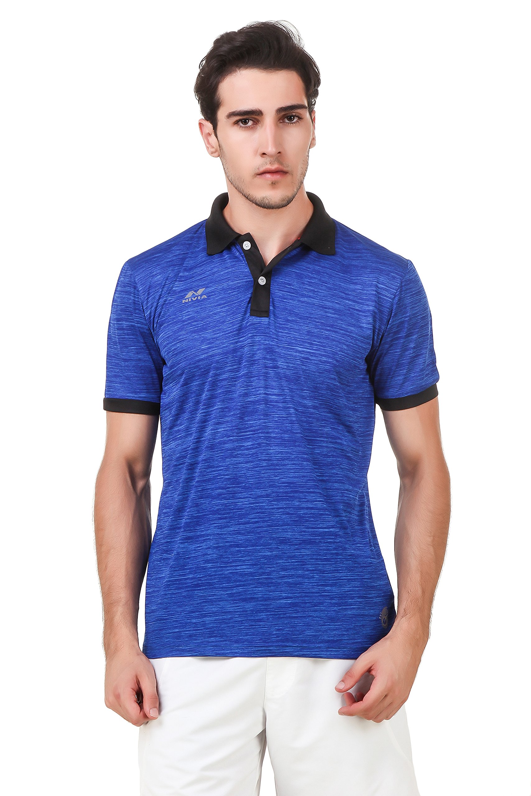 Nivia2245-2 Ray Polyester Polo T-Shirt, Large (Royal Blue)