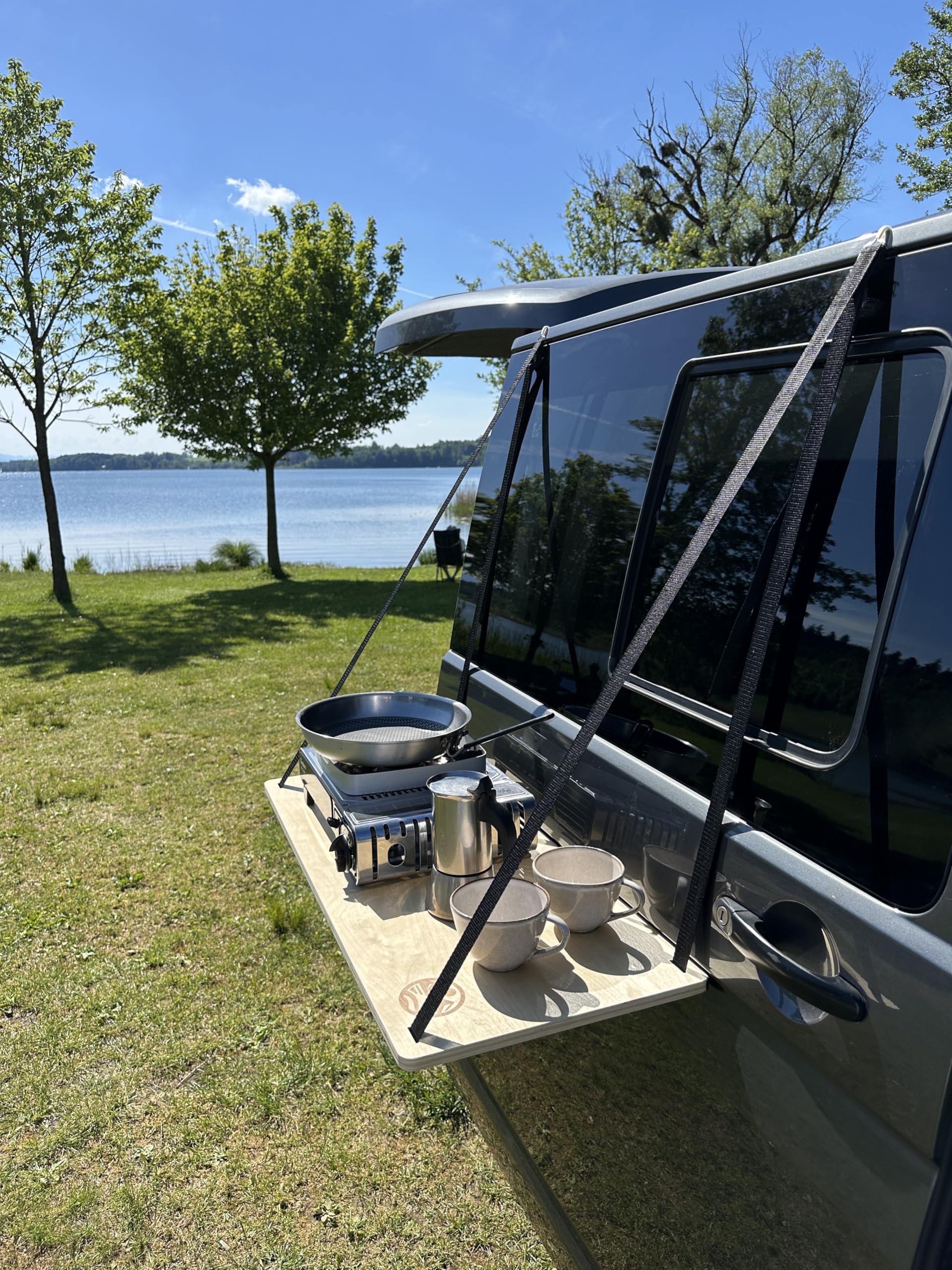 Table de suspension pour camping-car, étagère murale, cuisine extérieure en bois pour camping-car, porte coulissante VW Bus, hauteur réglable, 80x35x1,5cm