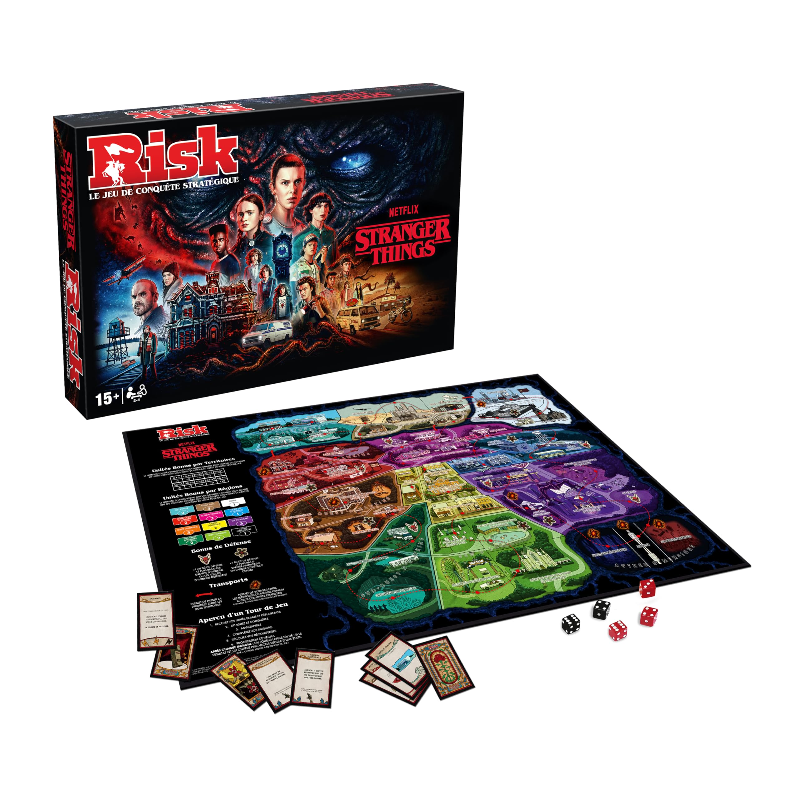 Winning Moves - Risk Stranger Things Jeu de société - Jeu de Plateau - A partir de 18 Ans - De 2 à 4 Joueurs - Version française
