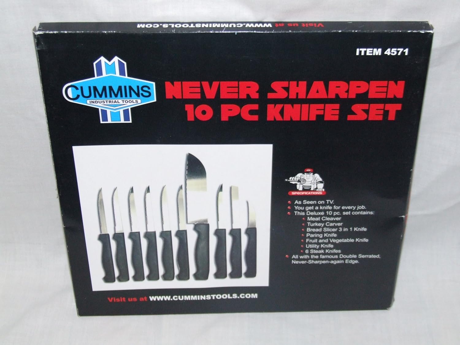 Never Sharpen 10 Piece Knife Set Tools & Home Improvement