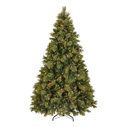 National Tree Carolina Pine Tree with Clear Lights , 7.5 Feet