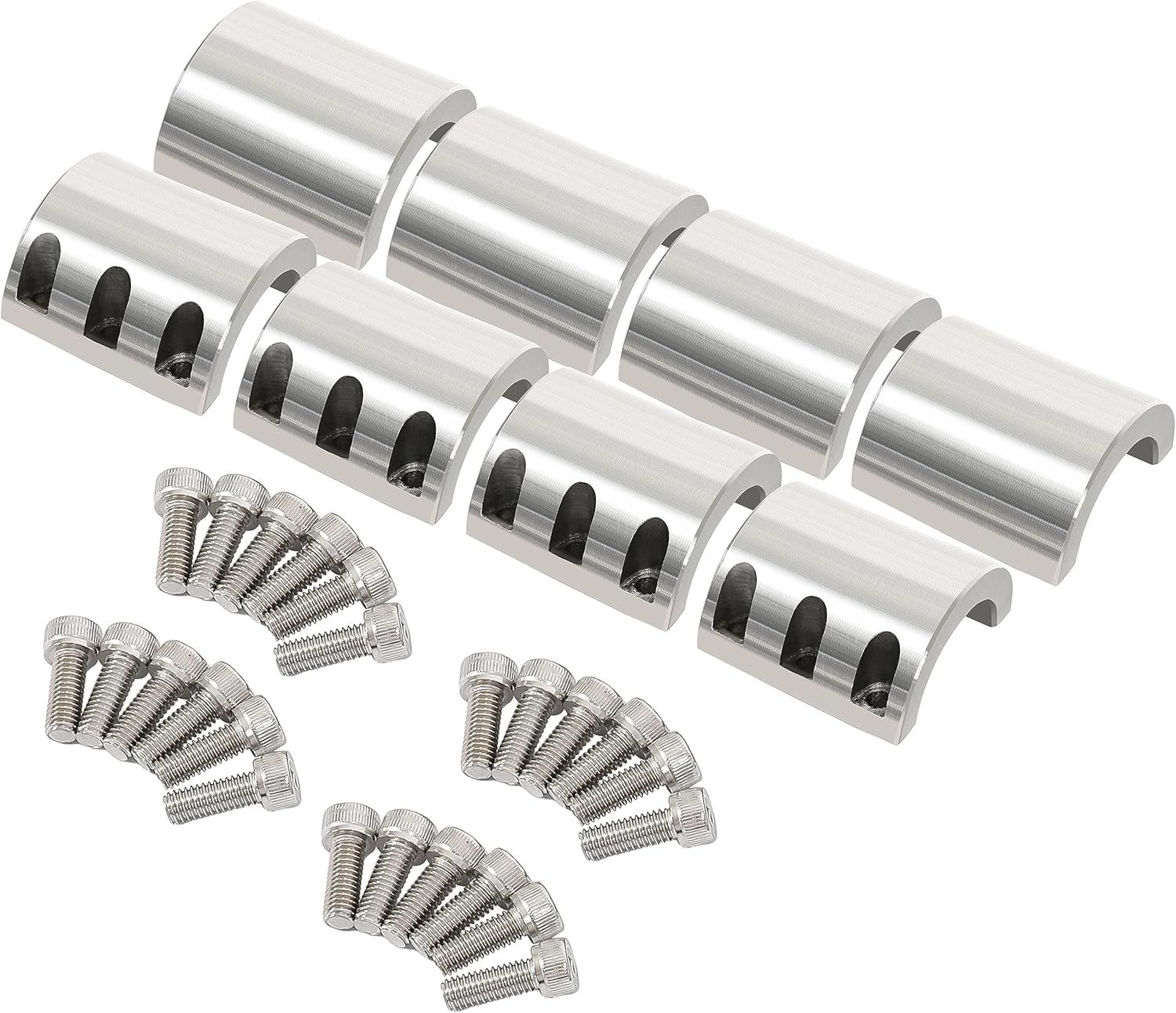 ALMULOO Split Collar Tube Clamp Split Collar Steel Bare Metal Compatible with 1.875 Inch OD Tube (4 Pack)