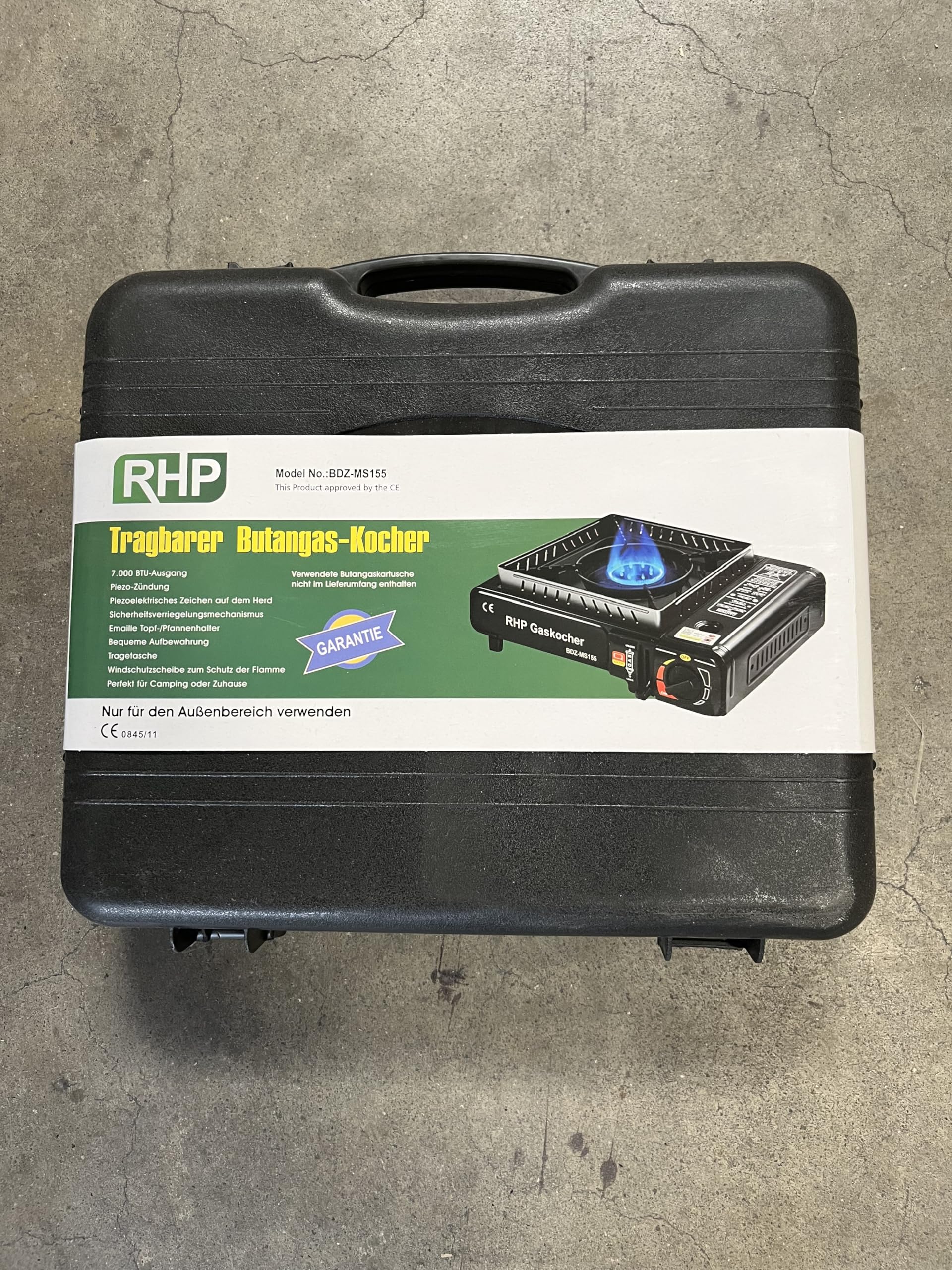 RHP Réchaud à gaz d'extérieur I Cuisinière à gaz avec 16 cartouches de gaz à baïonnette – Pour camping, voyage, vacances, randonnée, pique-nique, jardin – Avec mallette pratique – Jusqu'à 30 % de