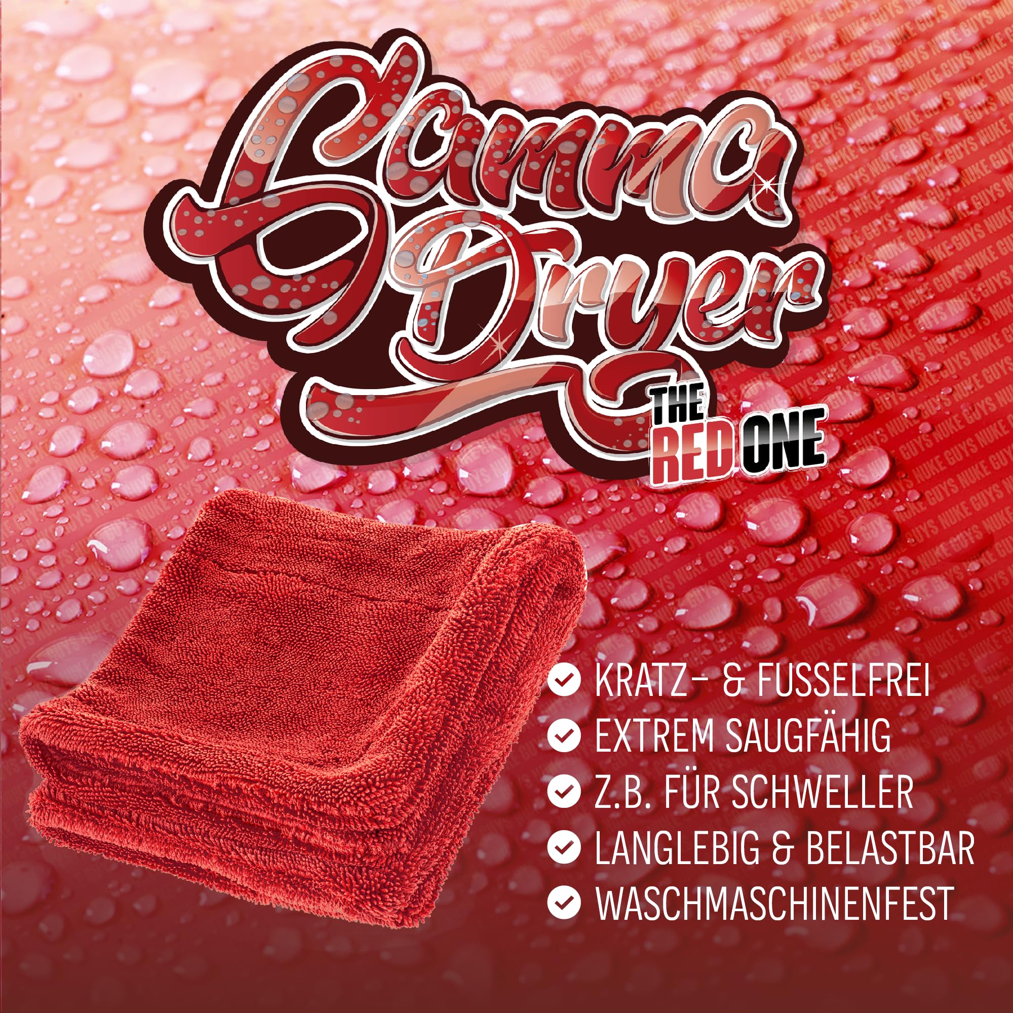 Gamma Dryer S Panno In Microfibra 1400GSM - Ultra Assorbente Per Auto E Moto, 40x40cm, Grigio, Senza Pelucchi