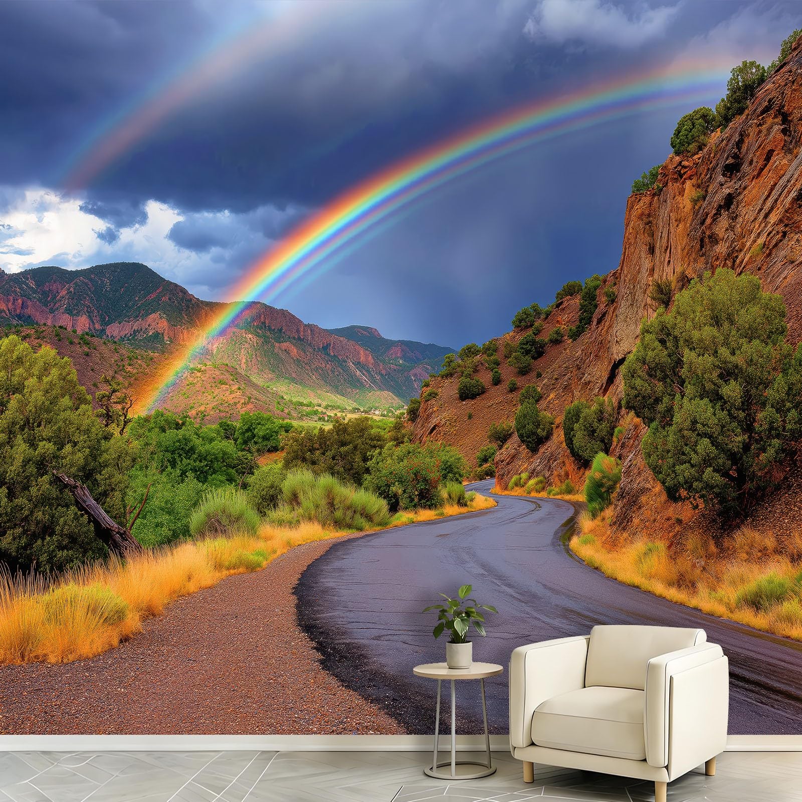 Fresque murale tapisserie 200x140cm paysage naturel et montagne pour chambre
