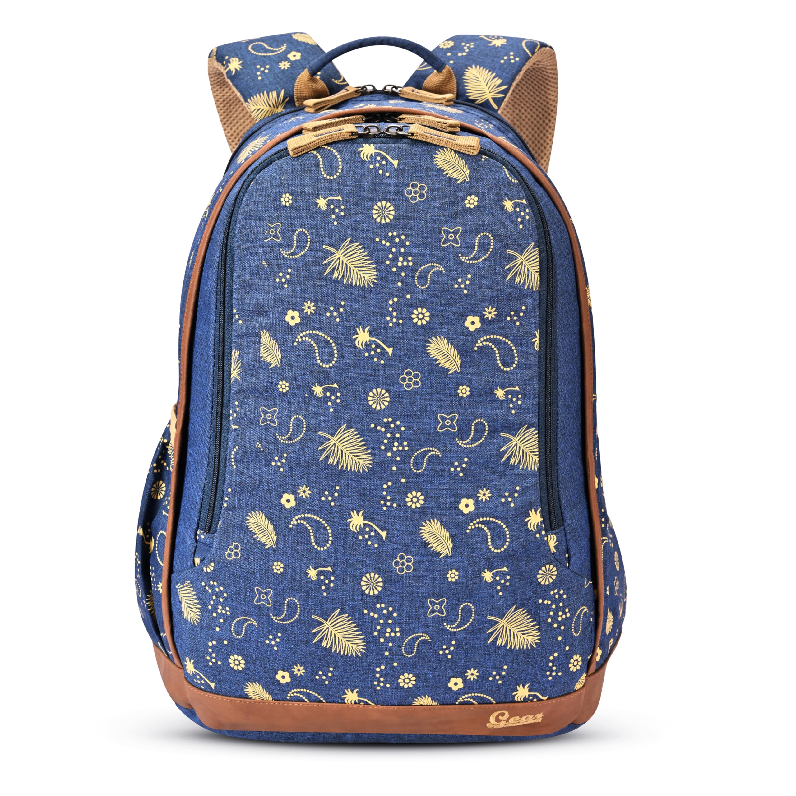 Triumph Summer Print 26L Medium Water Resistant School Bag/College Bag/Daypack/Casual Backack for Girls/Boys/Men/Women (Blue-Beige)