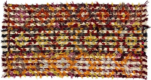 Miniatura 5 de 4.6x8.9 Ft Hand-Knotted 1970s Central Anatolian Kilim Rug with Colorful Poms. Bed, Floor, Sofa Cover. KEF60