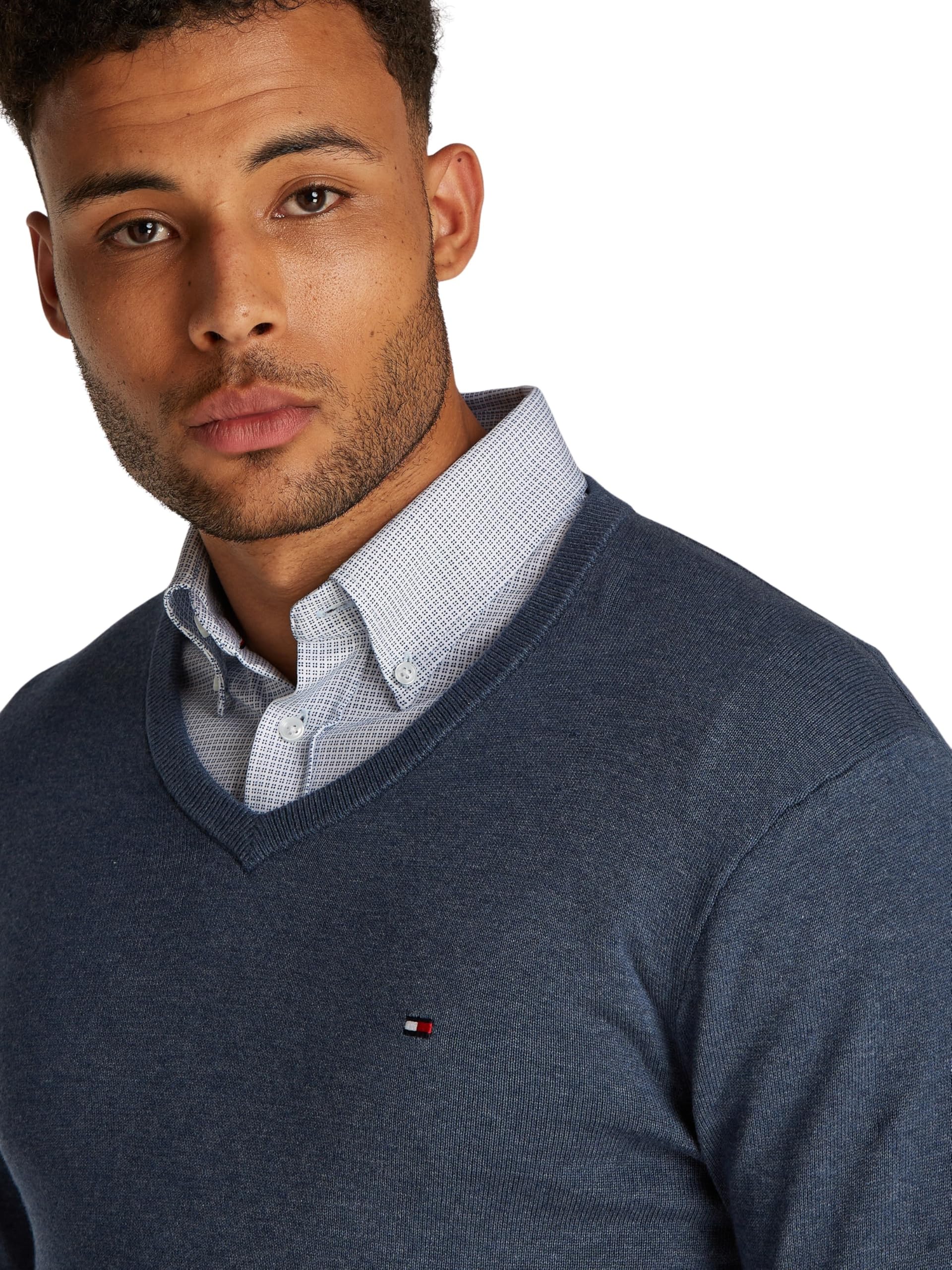 Tommy Hilfiger Uomo Pullover Essential Cotton Scollo a V
