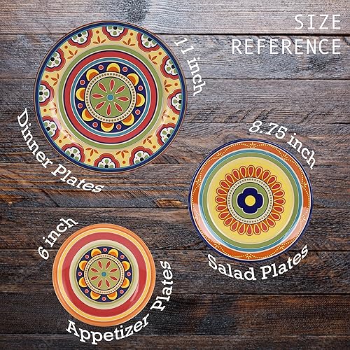 Miniatura 3 de Bico Juego de 4 platos de ensalada tunecinos de 8.75 pulgadas para ensalada, aperitivo, guarniciones, aptos para microondas y lavavajillas, regalo
