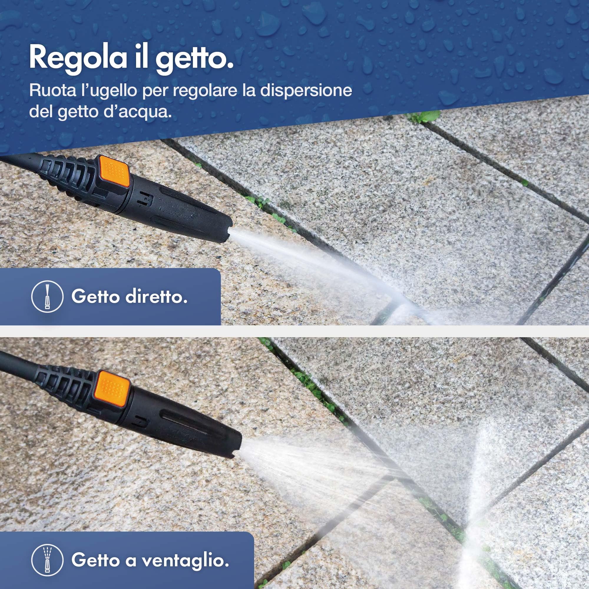 VonHaus Idropulitrice Elettrica 1600W, Con Set di 7 Accessori, Portatile | Idropulitrice ad Alta Pressione max.130 bar, Portata d'acqua 390 l/h, Con Tubo 5m per Auto, Patio e Muri