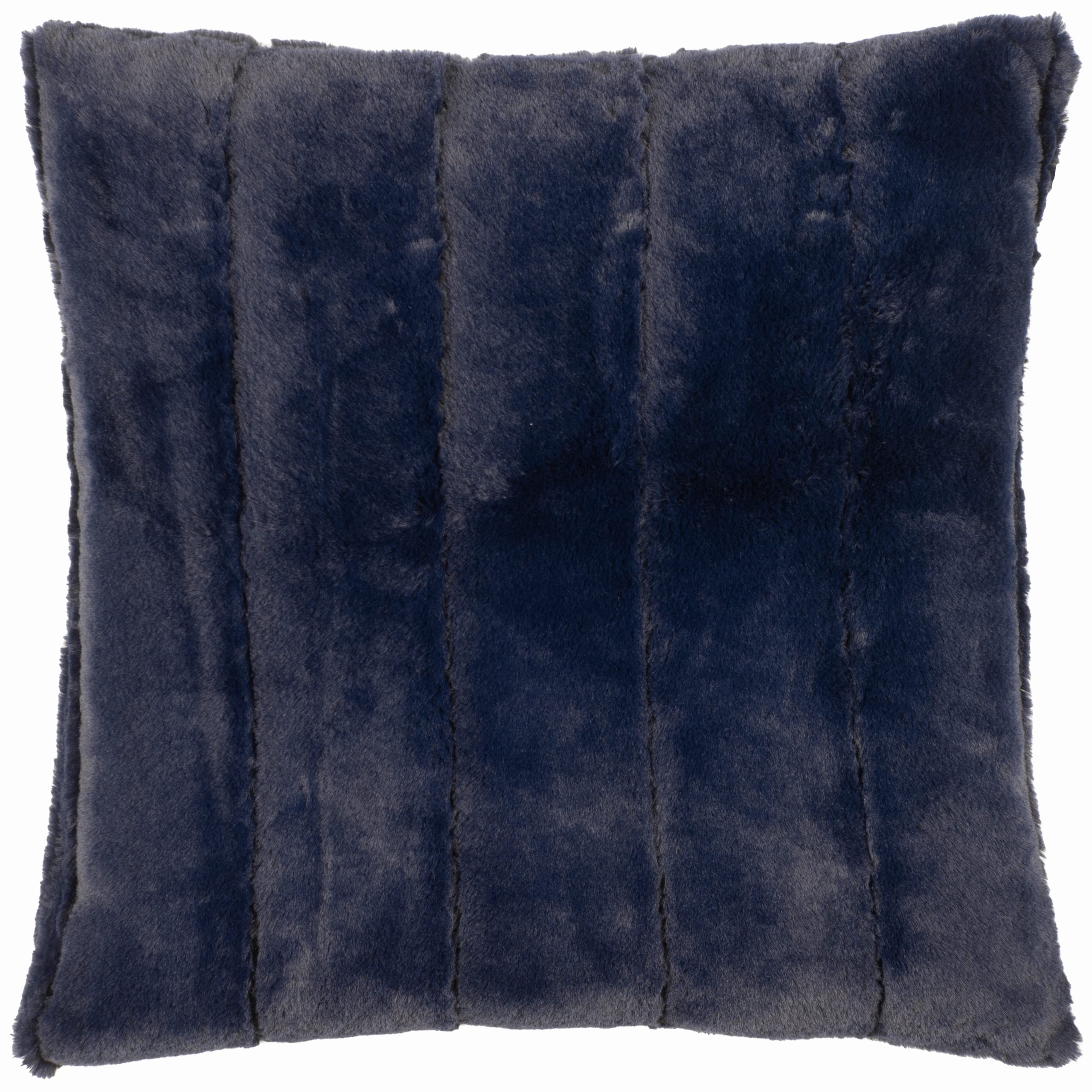 Paoletti Empress Navy Faux Fur Cushion Large