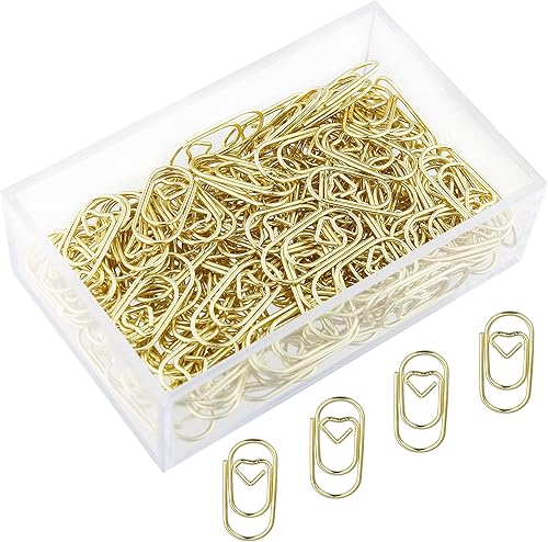 Miniatura 8 de 200 clips de papel con forma de corazón, pequeños clips de papel con acabado liso, pequeños clips para papel antideslizante, divertidos clips de