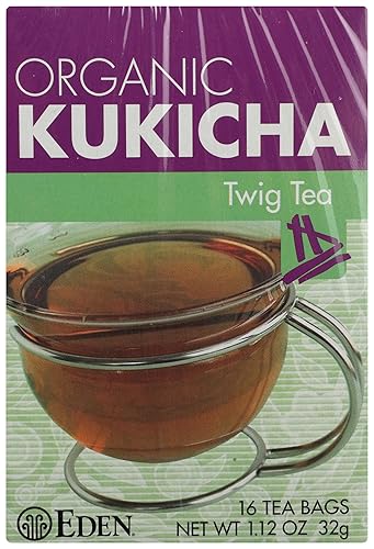 Eden Té ramita, bolsas de té, kukicha, cajas orgánicas de 1.12 oz