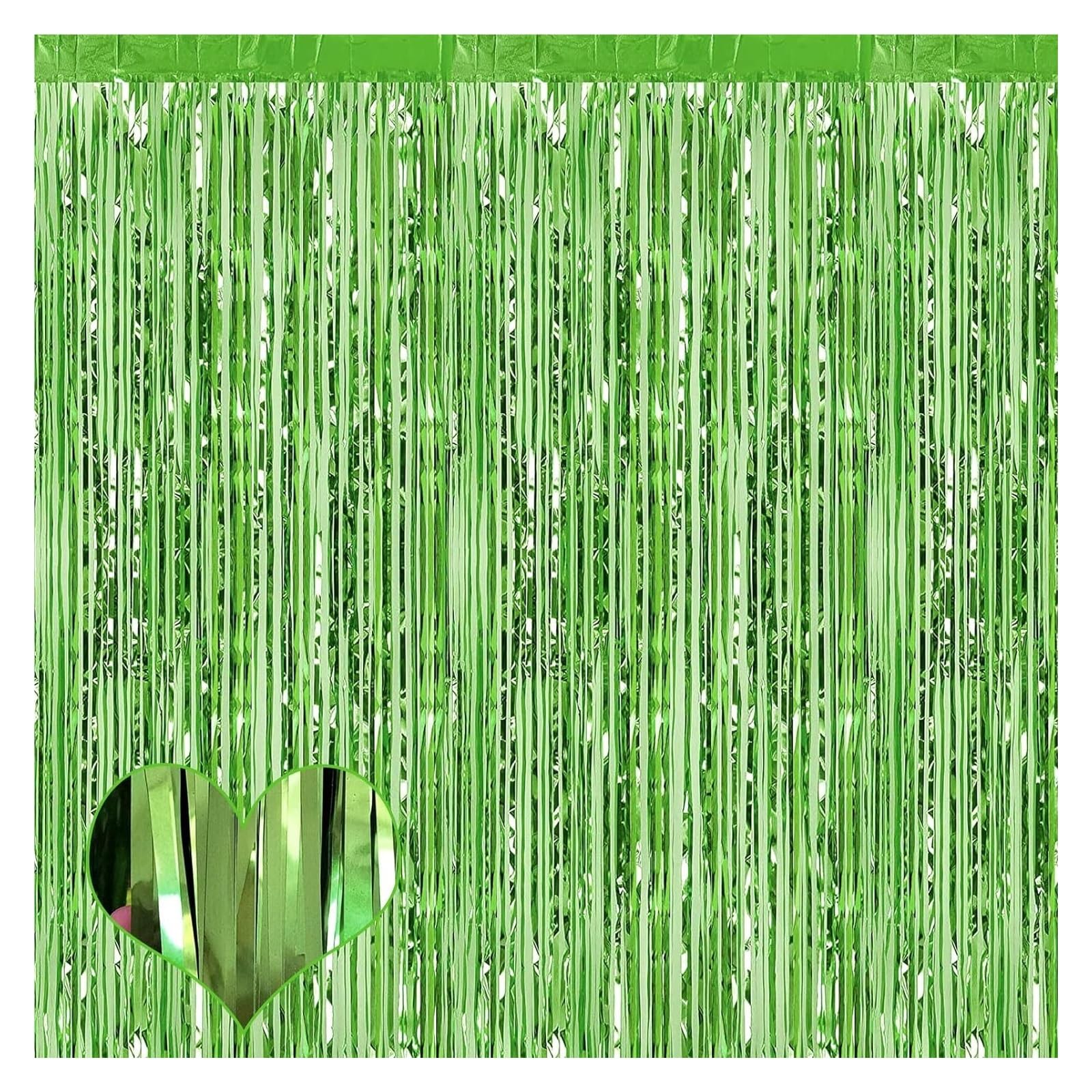 Rideau de Pluie 12 pièces/1 * 2.0m, décoration fête, des mères, Anniversaire, Mariage, Enterrement Vie Jeune Fille, Remise diplôme, Rideau Toile Fond Joyeux pour Cuisine(Green)