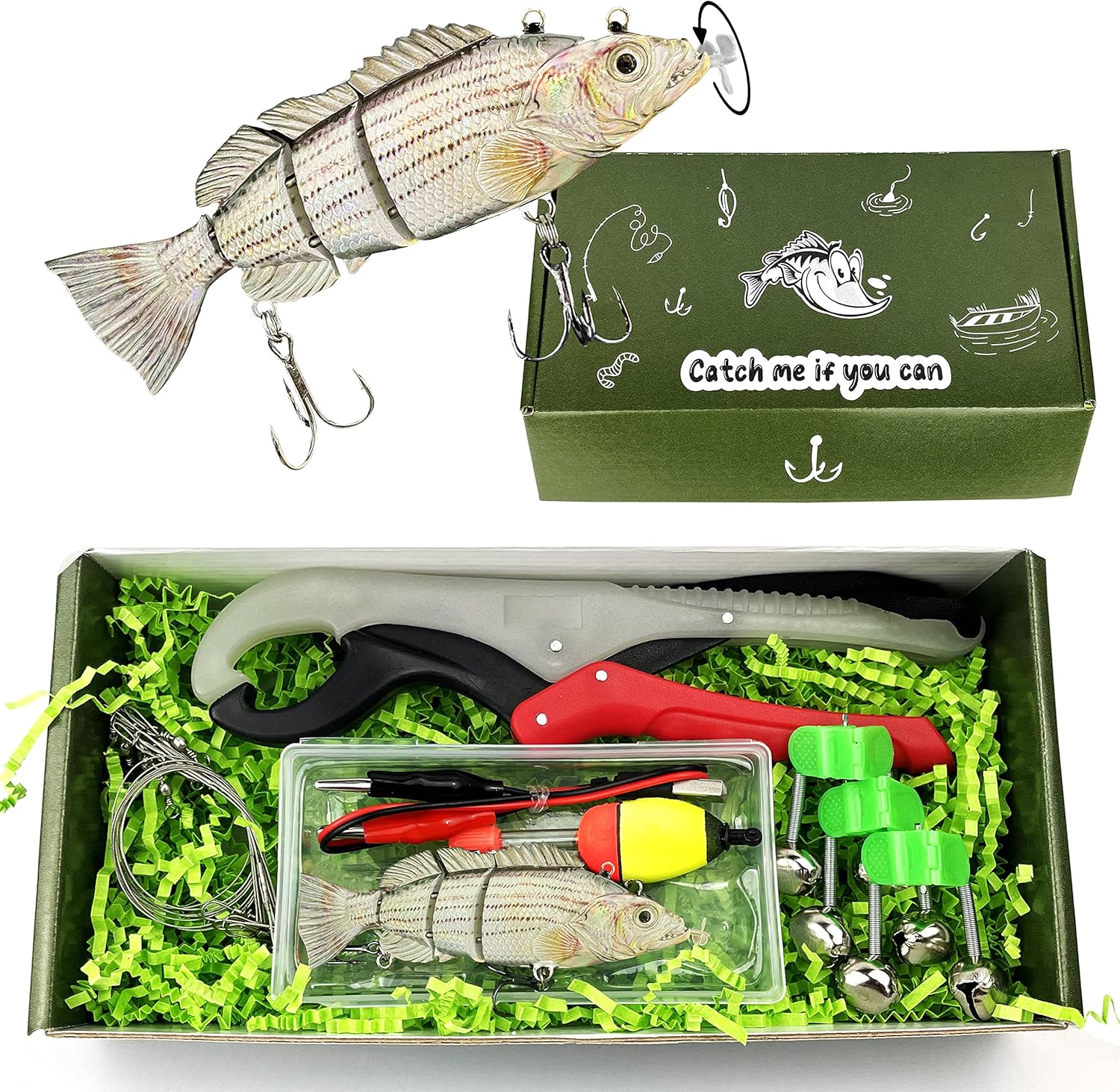 UFISH - 3.5" Robotic Fishing Lure - Fishing Gifts for Men - Animated Electronic Swimming Lure for Bass Pike Musky Perch - Fishing Gift for Dad - Christmas Fishing Gifts