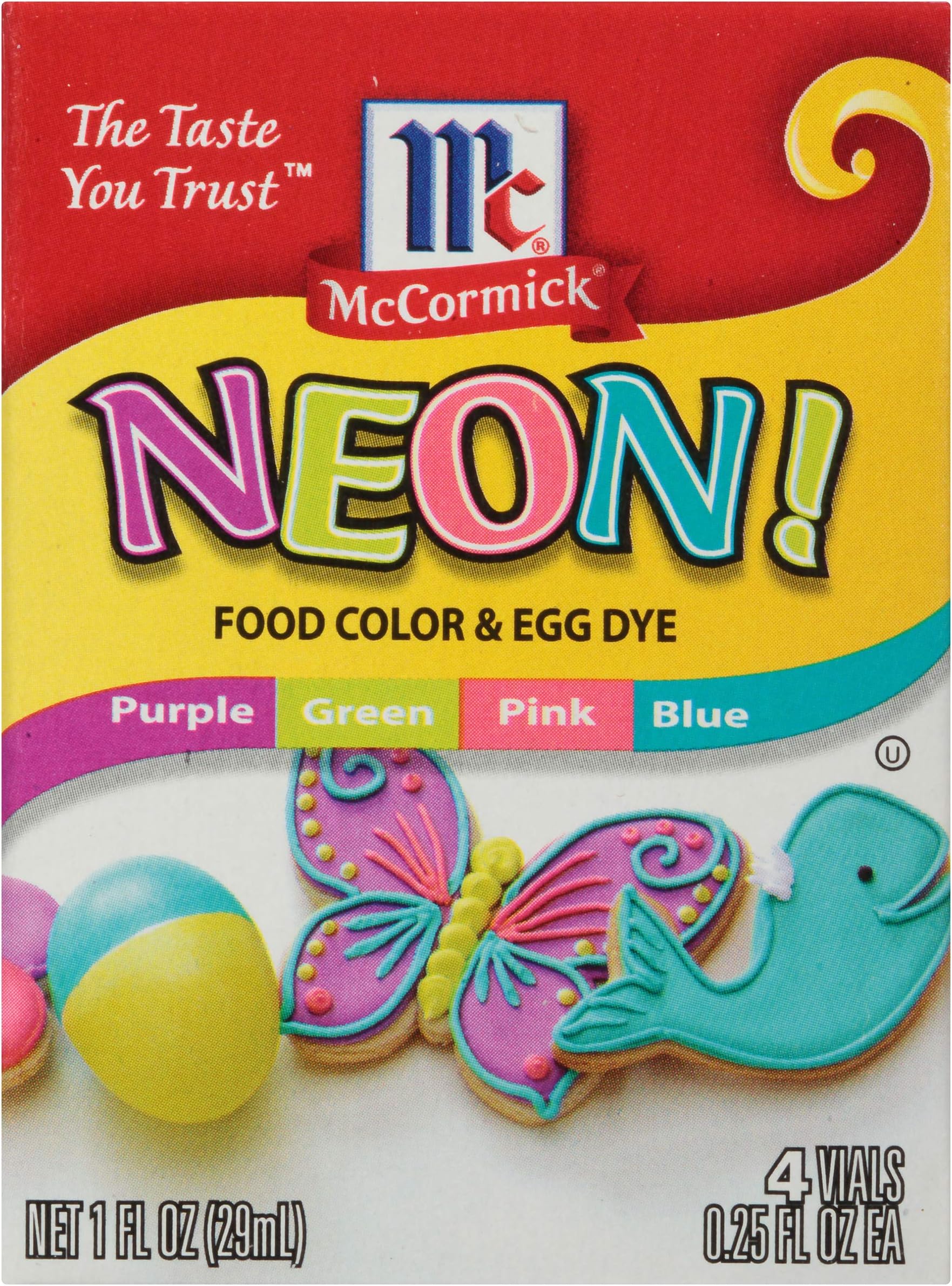 McCormick, Neon Food Coloring & Egg Dye, 1oz Box (Pack of