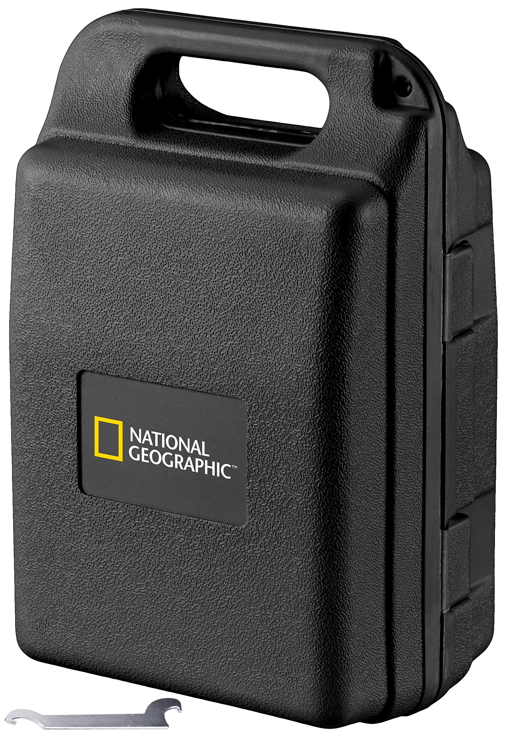 National Geographic Microscopio con luz para observación de Piedras, Monedas, Hojas o similares, Incluye Placa de Objeto Bicolor y maletín de Transporte Estable.