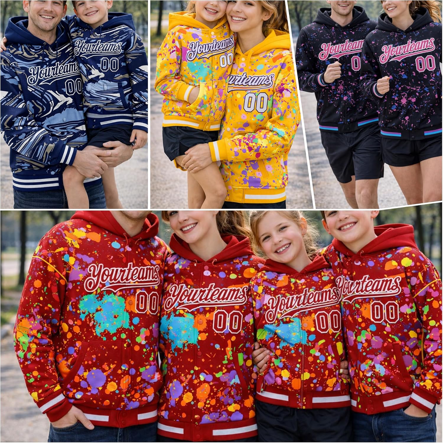 Custom Hooded Sports Jackets Men Women Youth, Personalized Letterman Bomber Baseball Jacket Stitched Name Logo Number - Image 6