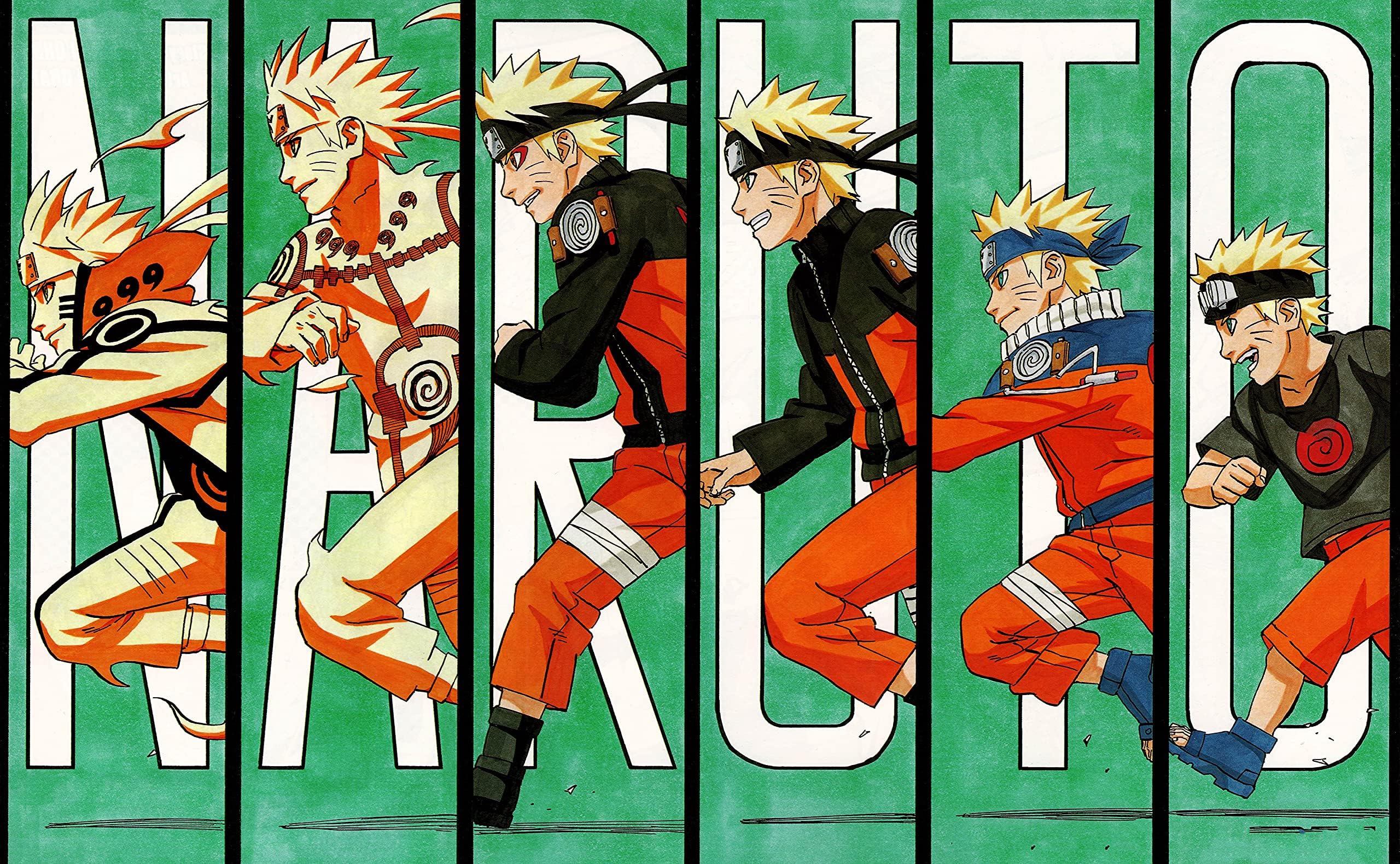 Bharat Udyog Naruto Poster - Transformation - Kid To Adult Anime Wall Sticker 300 Gsm Art Card Paper Print Artwork Printed (13x19 inch)